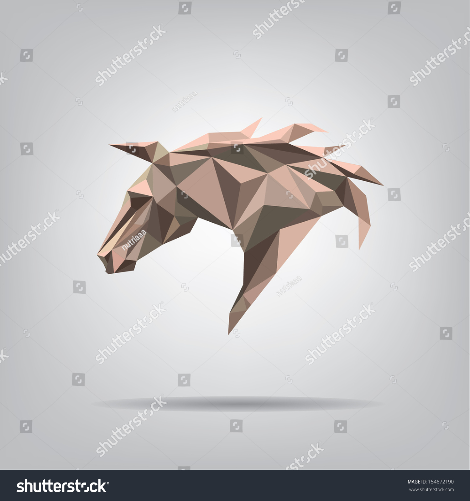 Paper Horse Head Stock Vector (Royalty Free) 154672190