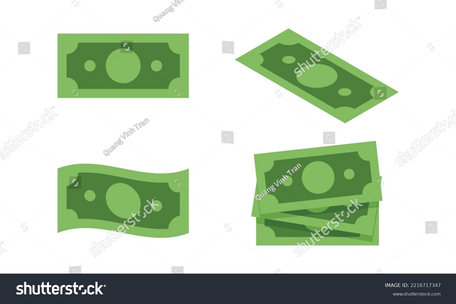 SVG of Paper money clipart. Cash vector design illustration. Green banknote one dollar bills in different poses flat icon cartoon isometric style. Money, banknote, investment, finance, wealth, budget concept svg