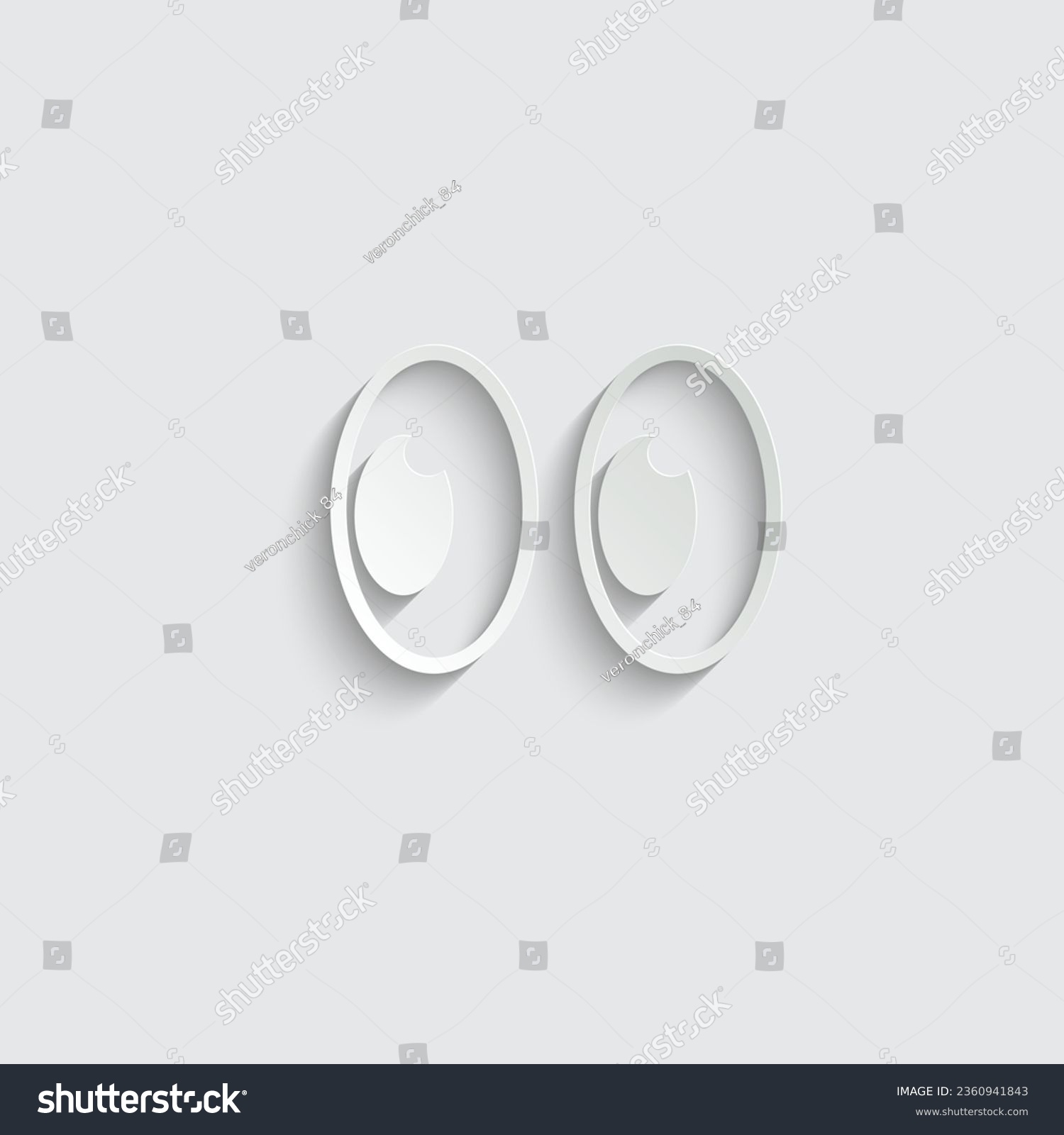 SVG of paper open eye icon, cartoon funny eye icon.  svg