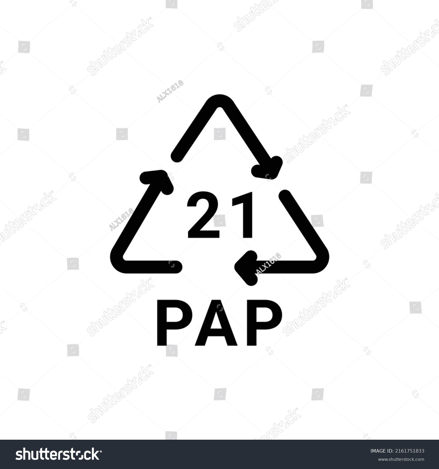 SVG of Paper recycling code PAP 21 line icon. Consumption code. Editable stroke. svg