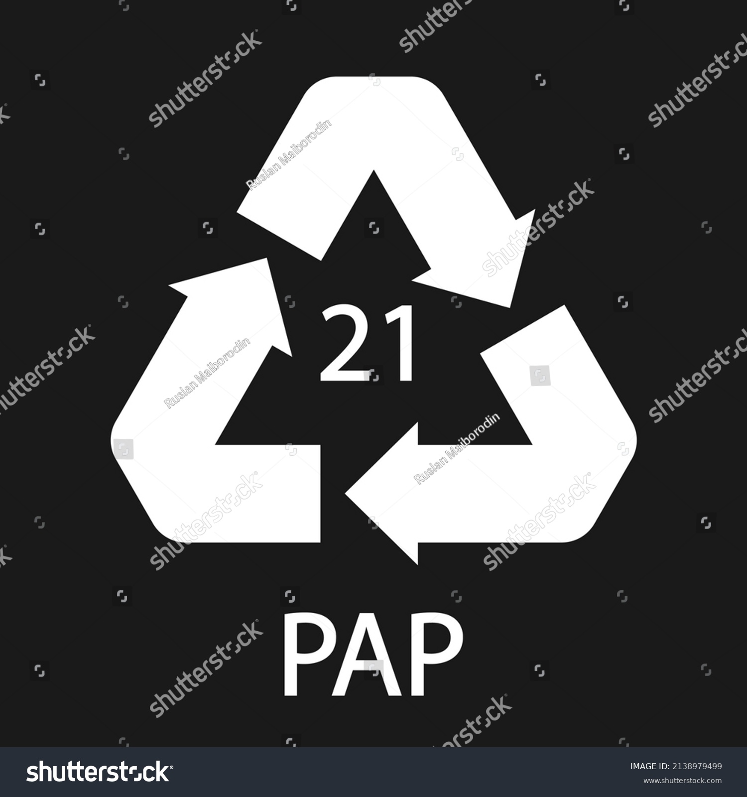 SVG of Paper recycling symbol PAP 21 other mixed paper. Vector illustration svg