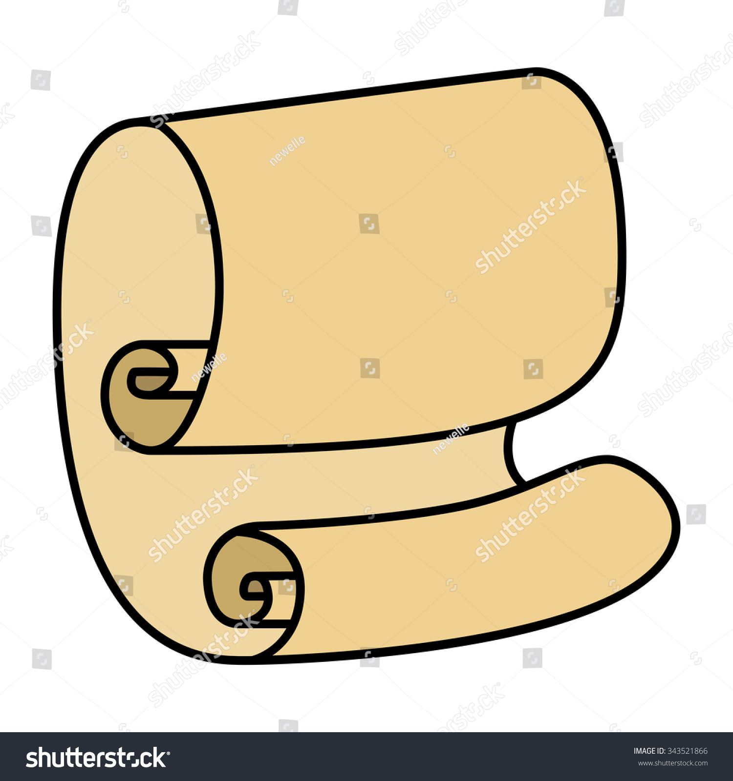 Paper Scroll Clipart Vector Isolated On Stock Vector 343521866 ...