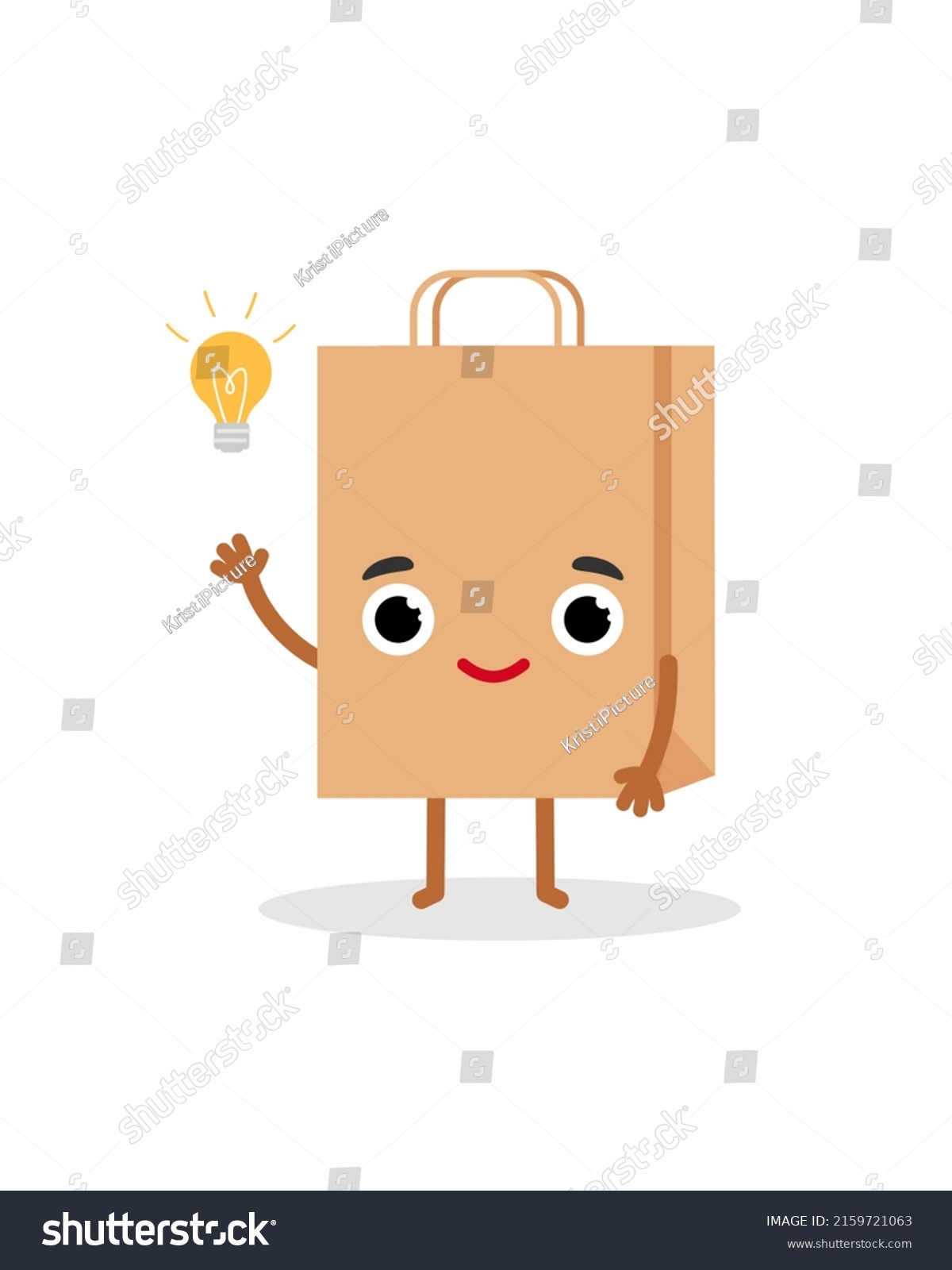 Paper Shopping Bag Emotions Idea Character Stock Vector Royalty Free