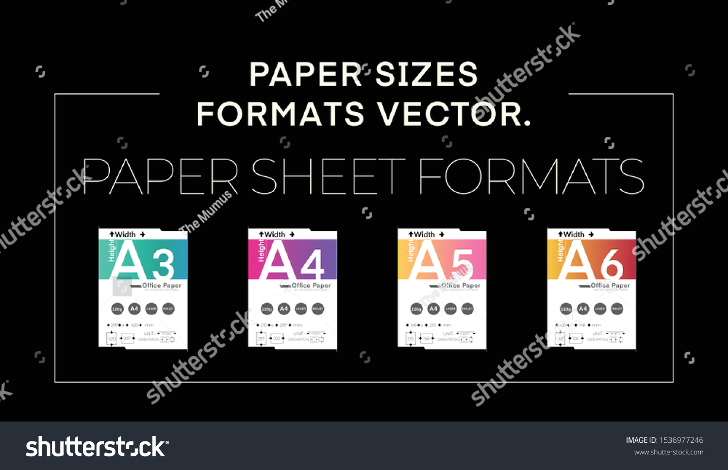 Paper Sizes Paper Sheet Formats A3a4a5a6 Stock Vector (Royalty Free ...