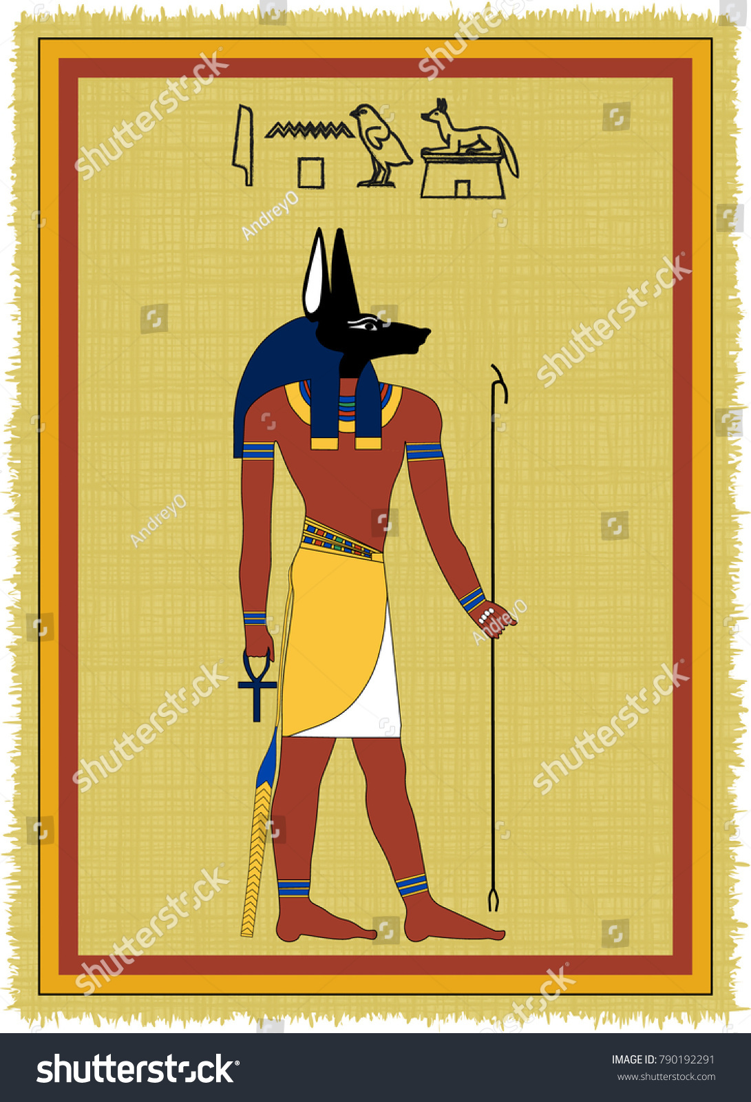 Anubis 2" X 3" Fridge Locker Magnet Ancient Egyptian Hieroglyphs