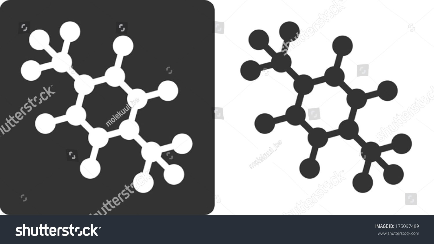 Para-Xylene Molecule, Flat Icon Style. Carbon And Hydrogen Atoms Shown ...