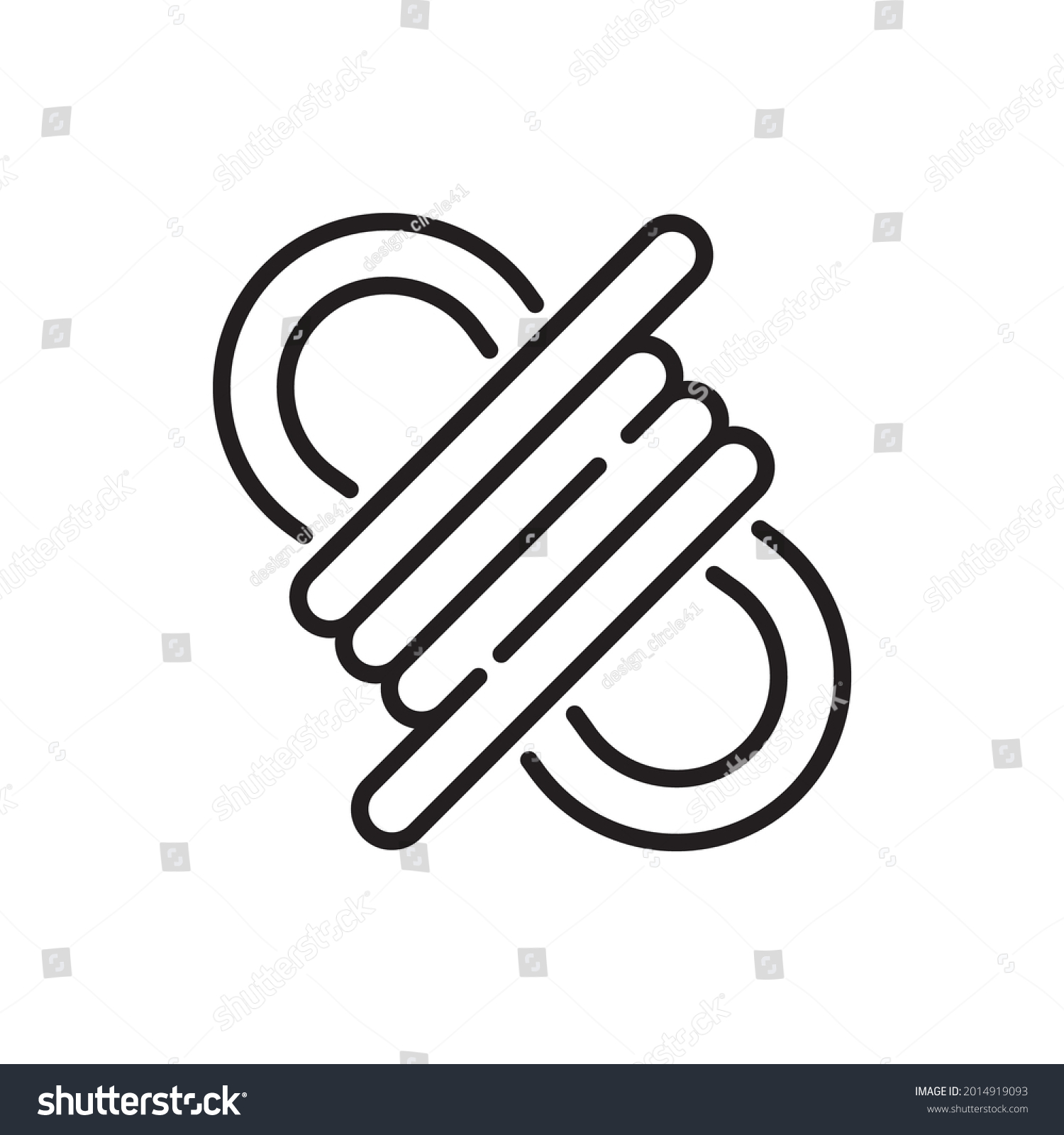 recommend clip art: Paracord vector outline icons style illustration. EPS 10 file