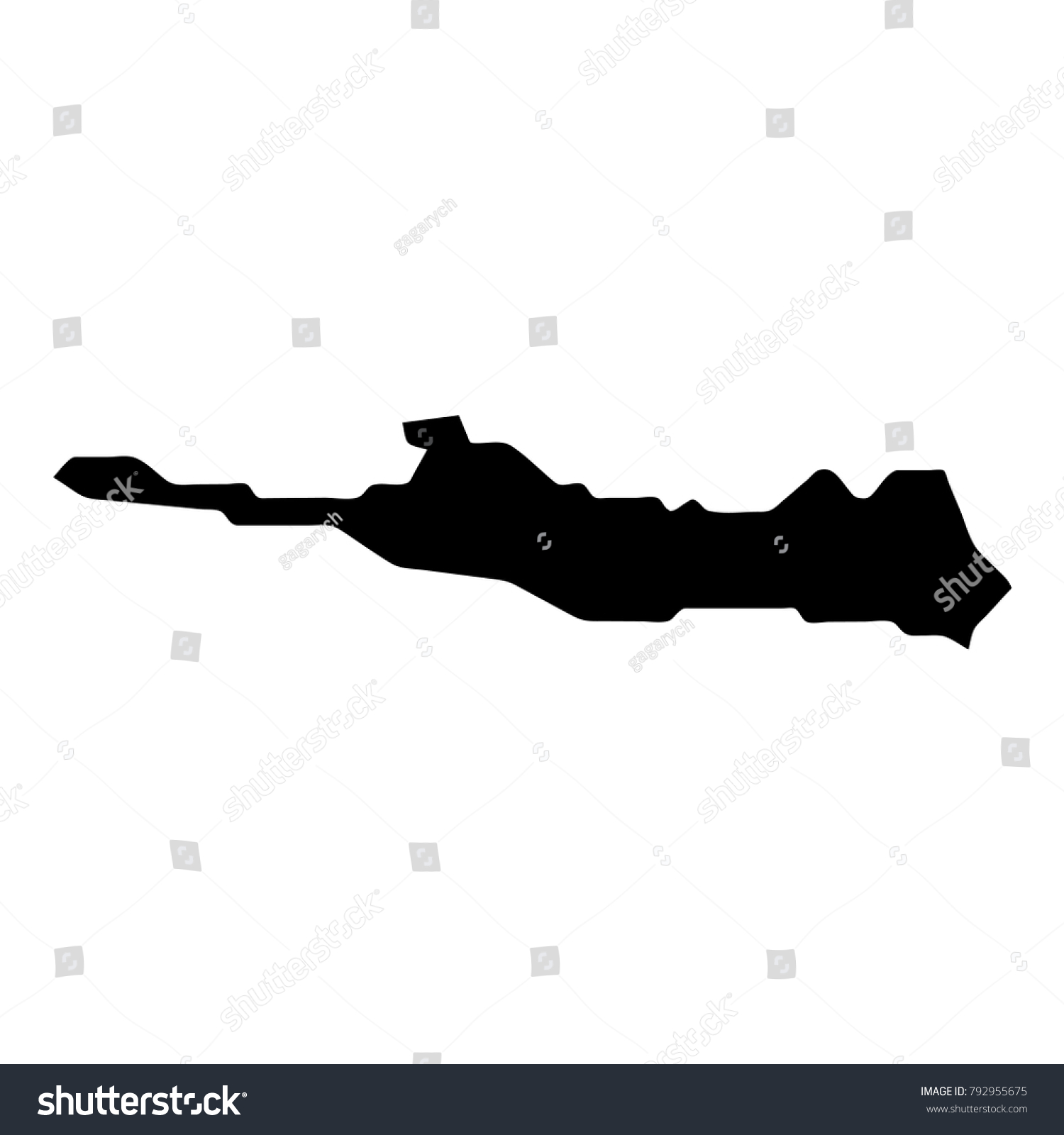 Paradise Island Map Isolated Black Island Stock Vector (Royalty Free ...