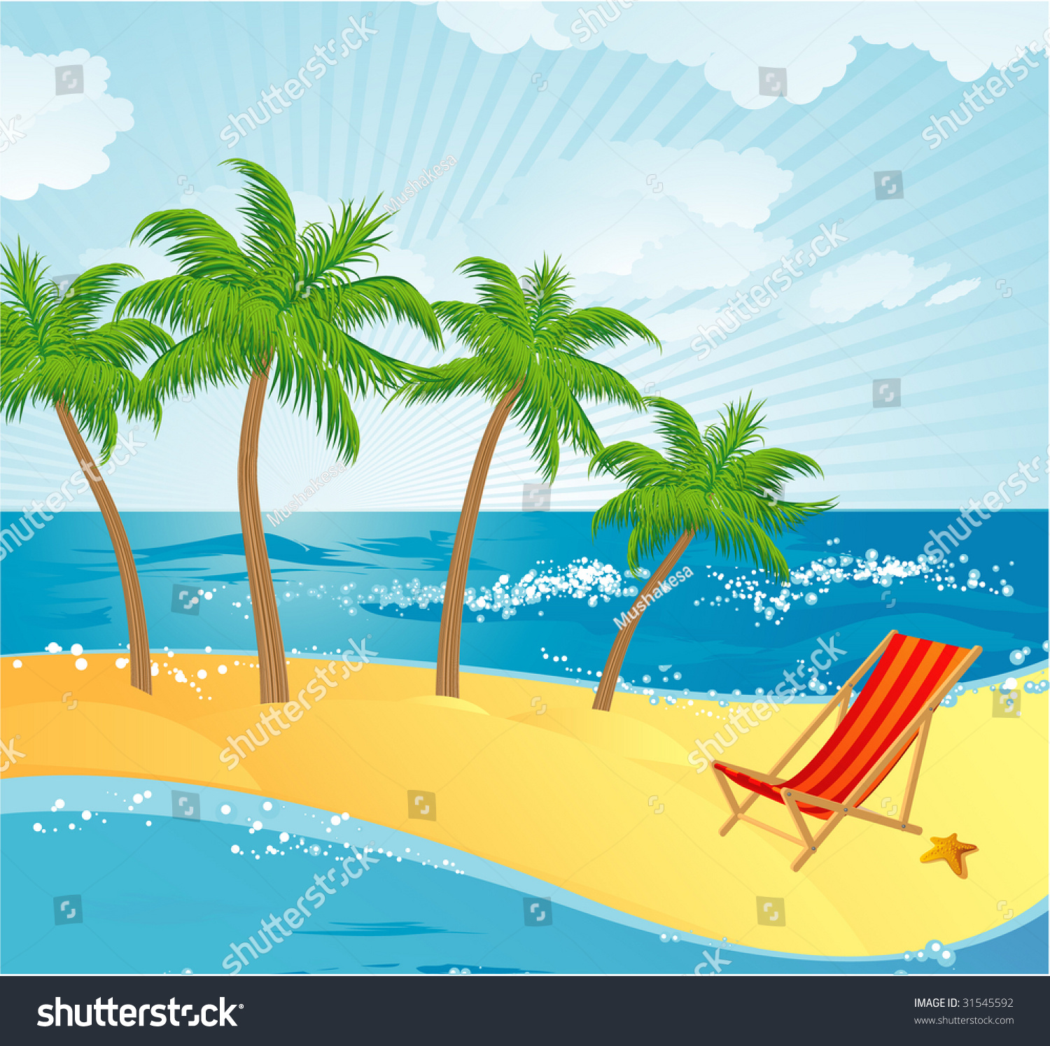 Paradise Island Vector Stock Vector 31545592 - Shutterstock