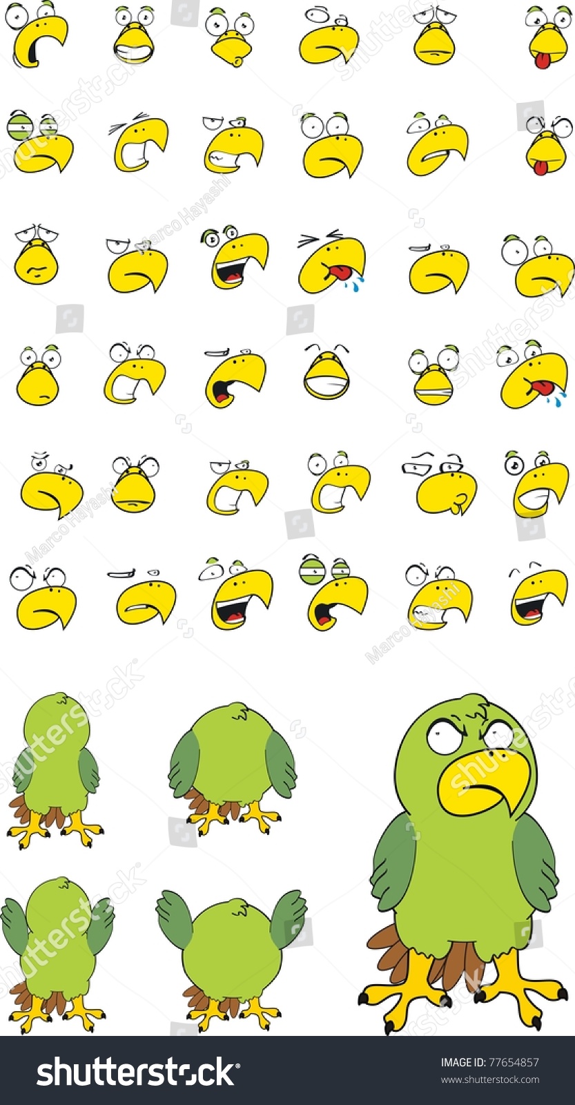 Parakeet Cartoon Set Vector Format Stock Vector (Royalty Free) 77654857