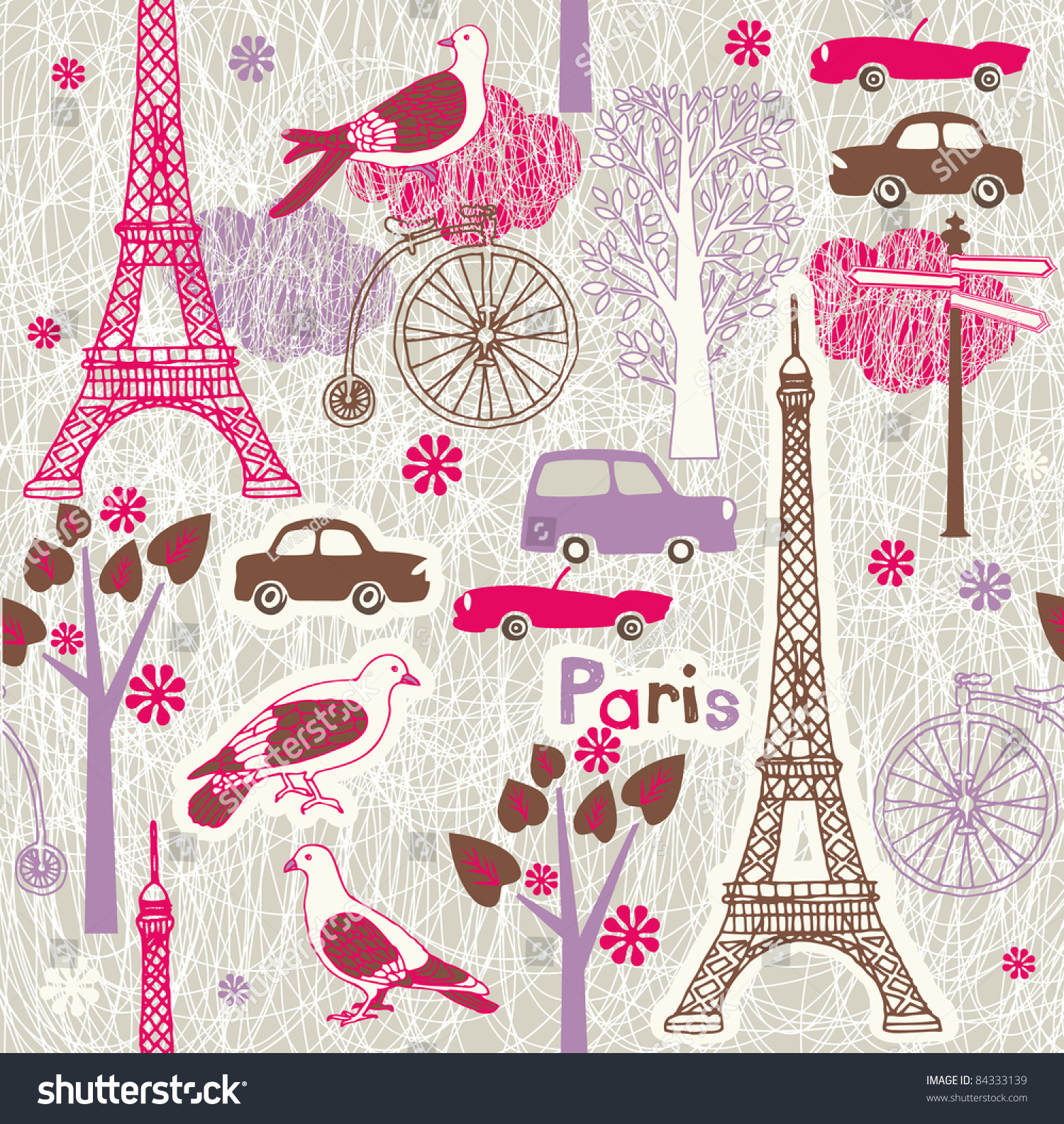 Paris Stock Vector Illustration 84333139 : Shutterstock