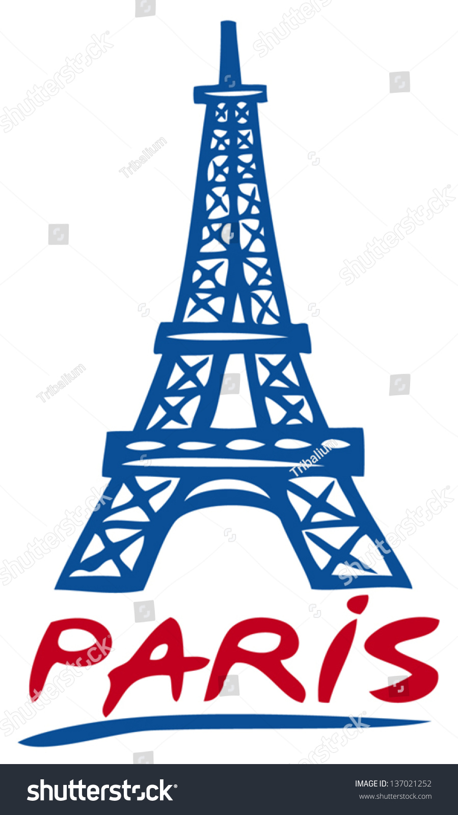 Paris Eiffel Tower Design Stock Vector Illustration 137021252 ...