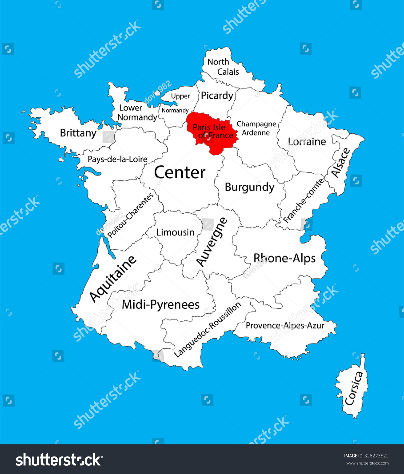 Paris Ile De France Map Paris Isle France Map France Province Stock Vector (Royalty Free) 326273522  | Shutterstock