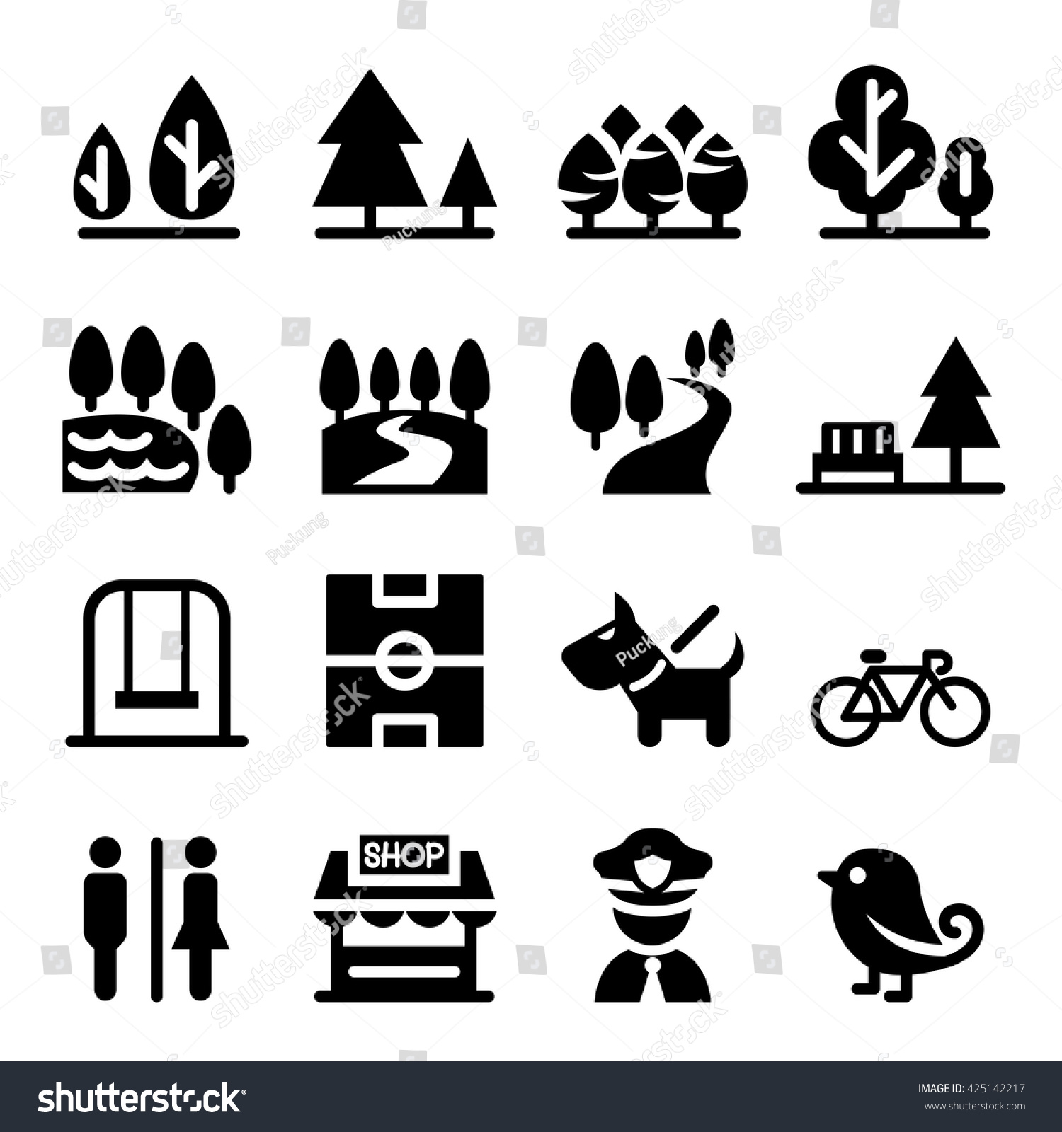 Public park icon Images, Stock Photos & Vectors | Shutterstock