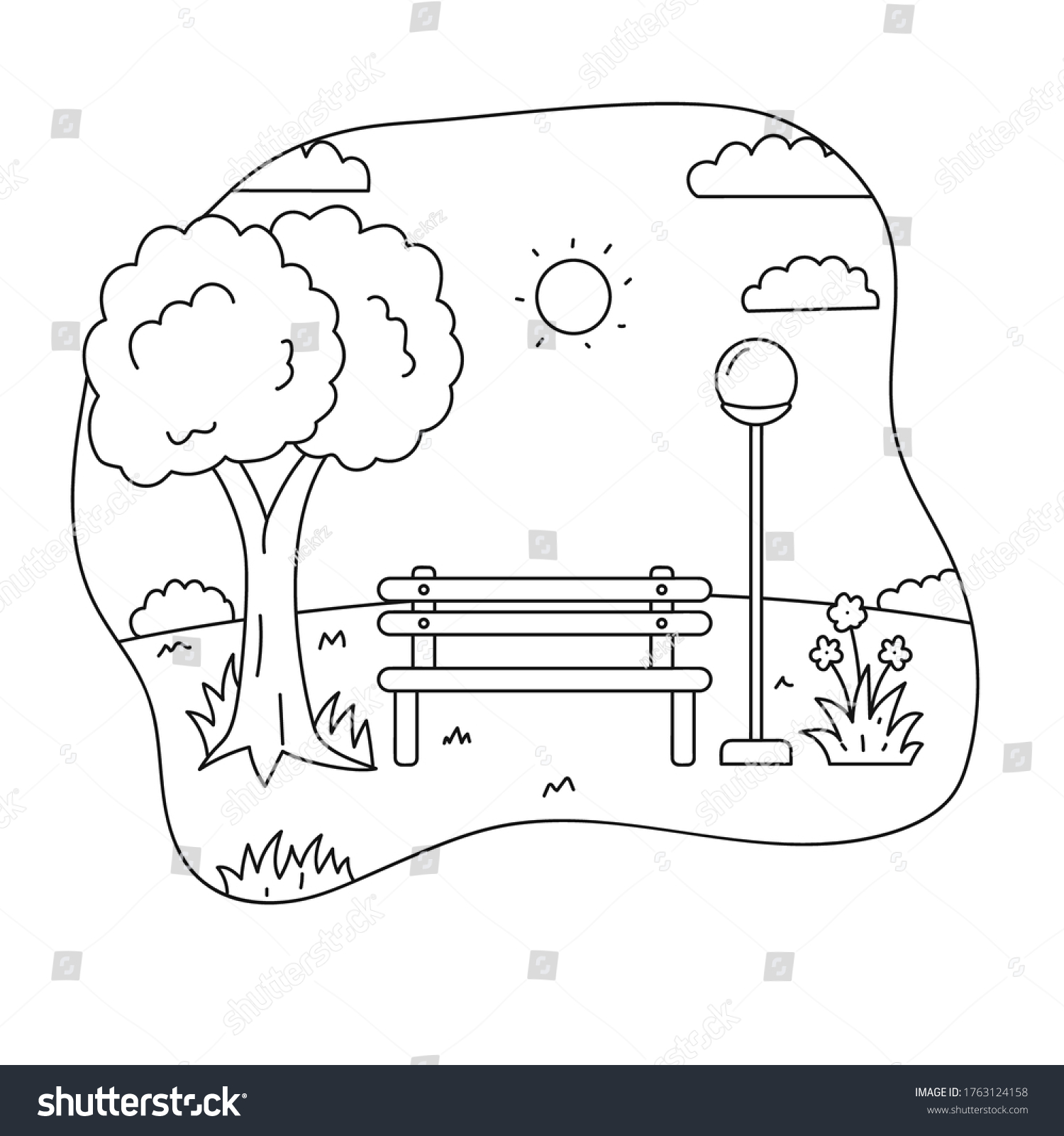 22,364 Park coloring page Images, Stock Photos & Vectors | Shutterstock