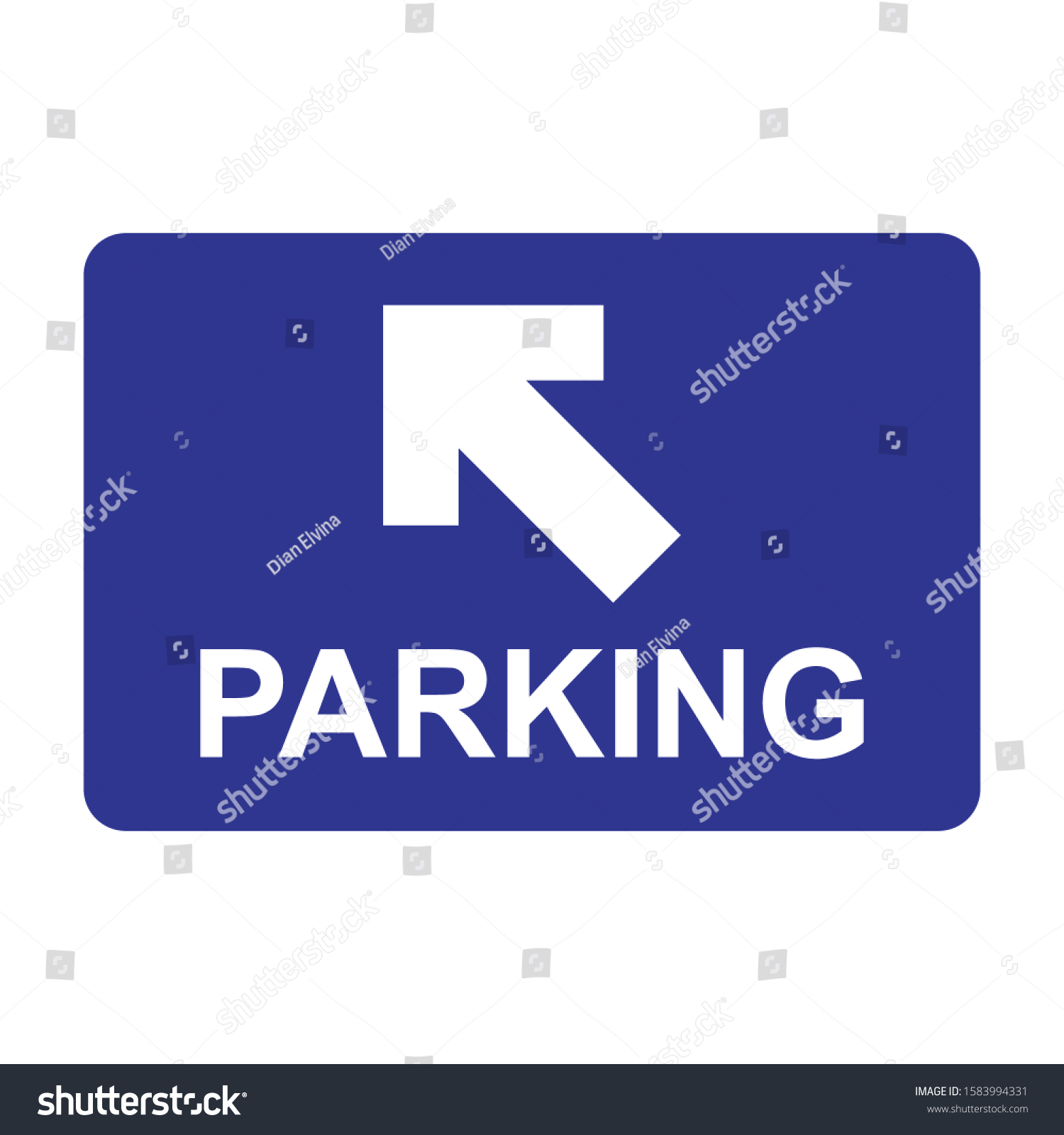 Parking Sign Arrow Icon Vector Stock Vector (Royalty Free) 1583994331