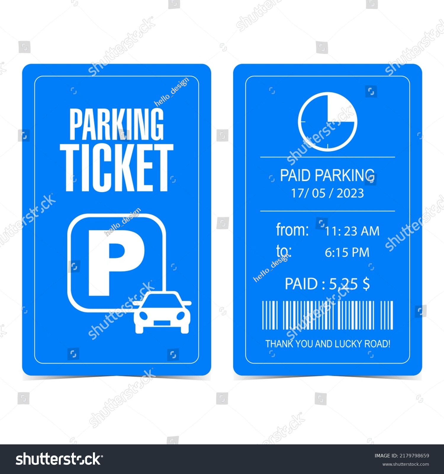 Parking Ticket Design Template Parking Receipt Stock Vector (Royalty ...