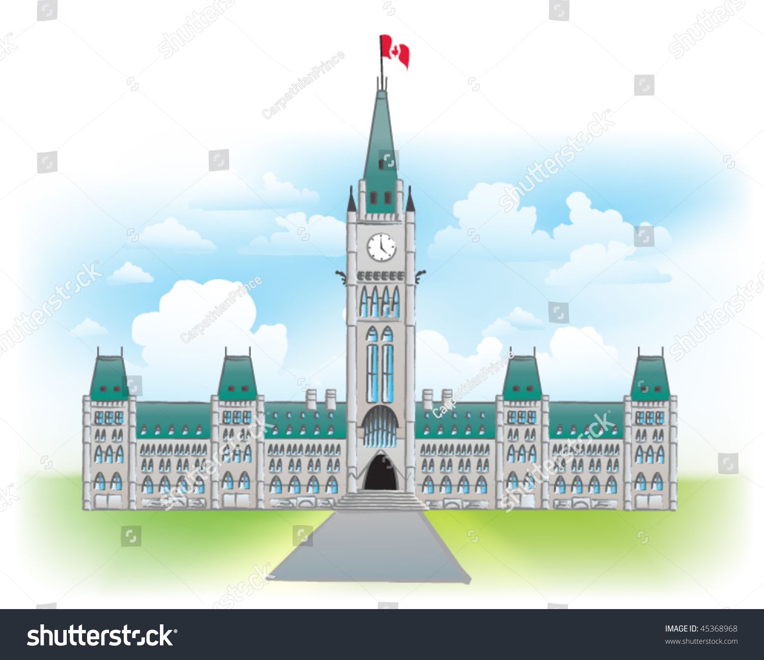 Parliament Hill Ottawa Canada Stock Vector 45368968 - Shutterstock