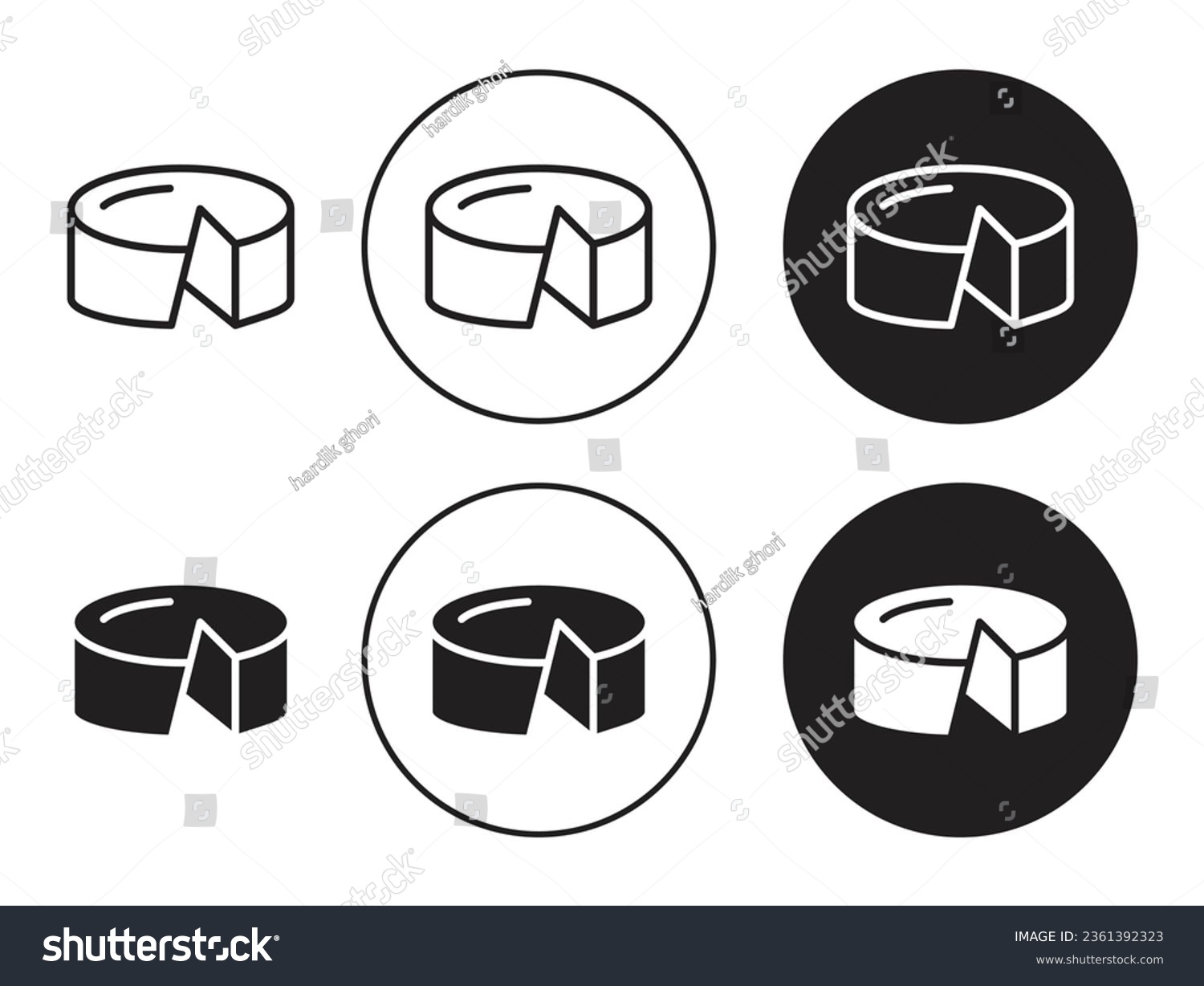 SVG of Parmesan vector icon set. cheese brie symbol in black color. svg