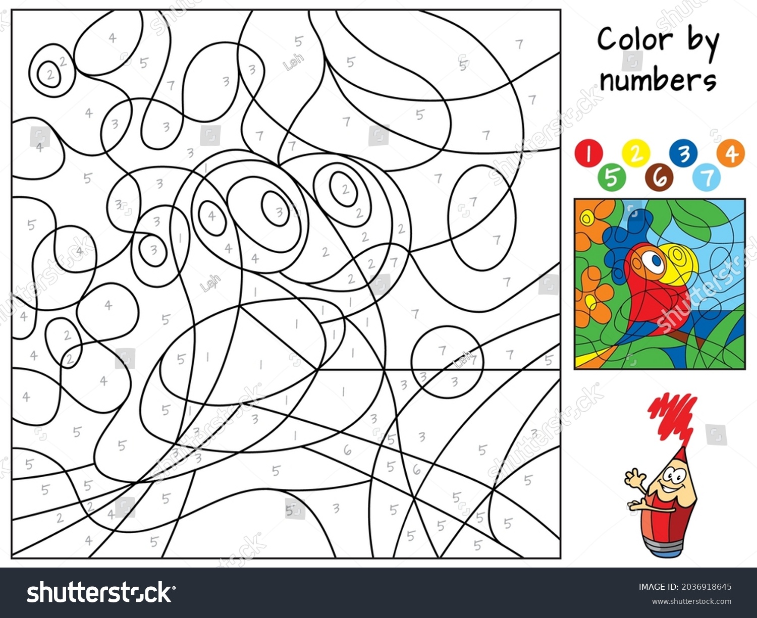 448 Colour by number parrot Images, Stock Photos & Vectors | Shutterstock