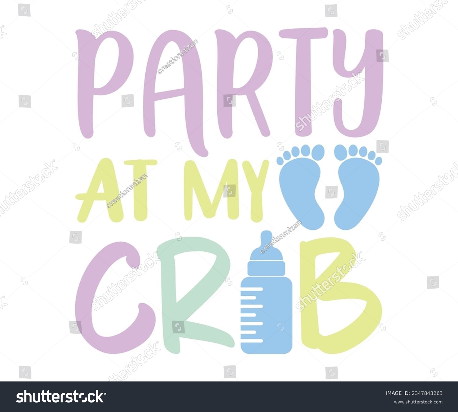 SVG of Party At My Crib svg, T-Shirt baby, Cute Baby Sayings SVG ,Baby Quote, Newborn baby SVG svg