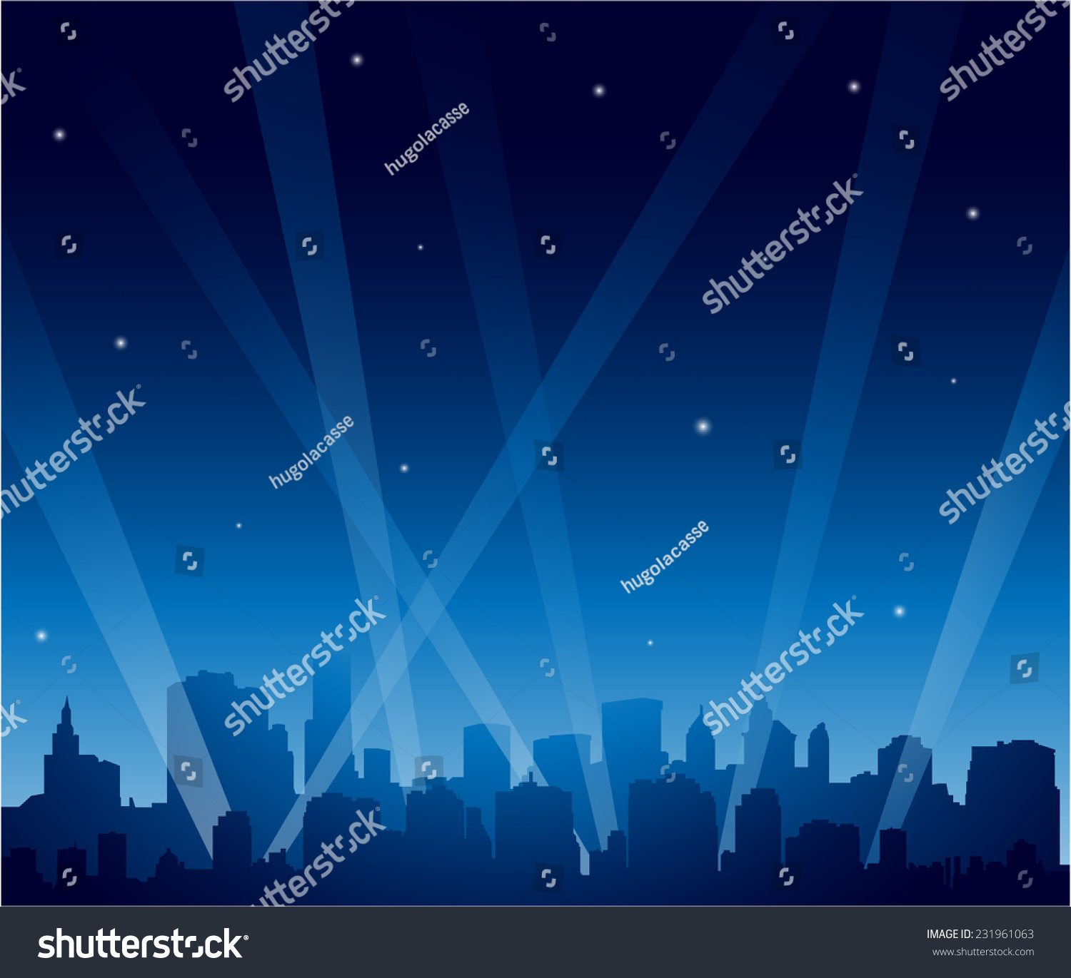 Party City Night Background Stock Vector Royalty Free 231961063