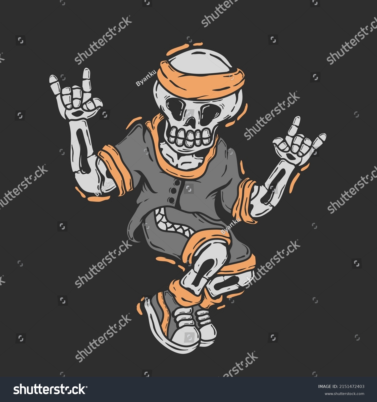 Party Costume Dancing Skull Vector Designdesign Stock Vector (Royalty ...