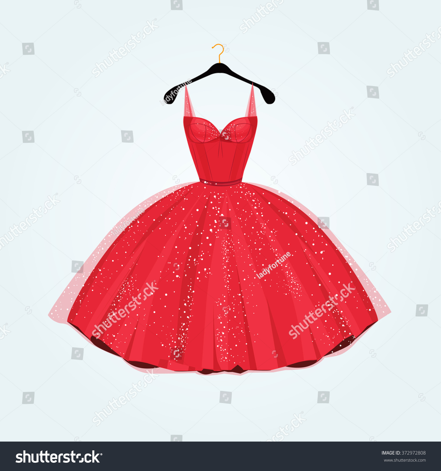 SVG of Party dress. Red vintage style party dress.Vector illustration svg