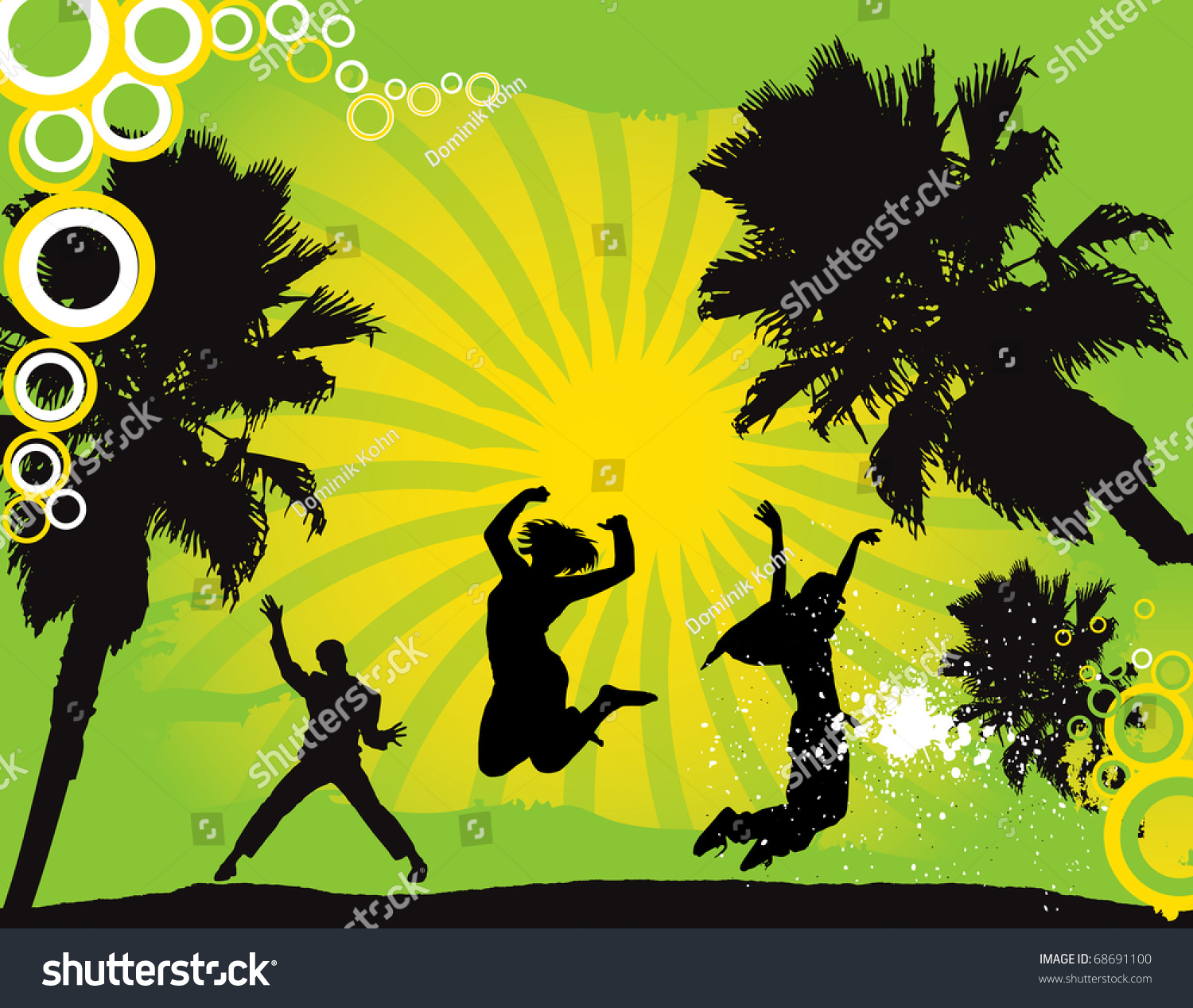 Party Flyer Background Illustration Vector Green Stock Vector Royalty Free