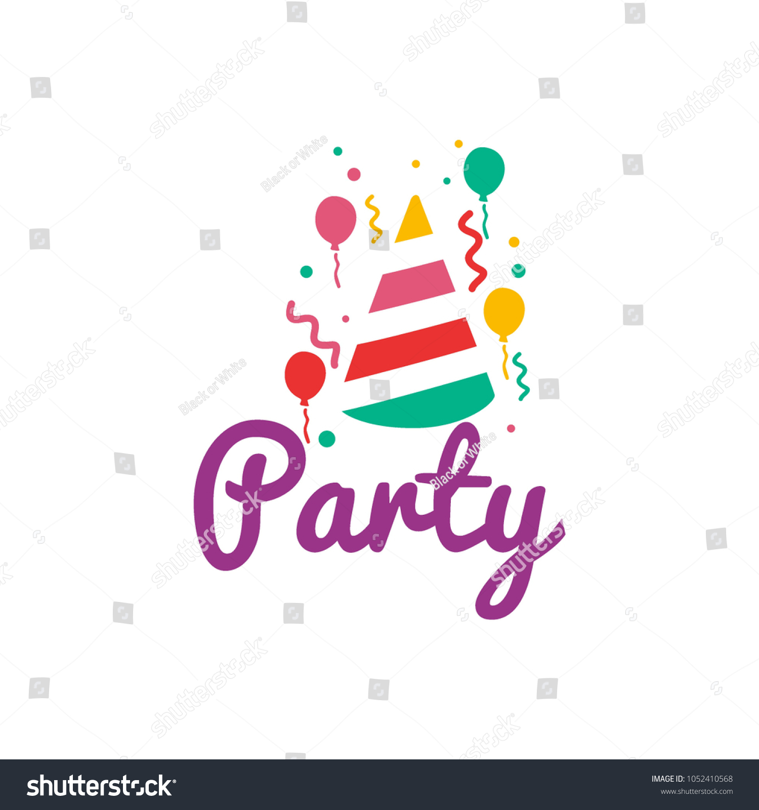 Party Logo Design Stock Vector (Royalty Free) 1052410568 Shutterstock