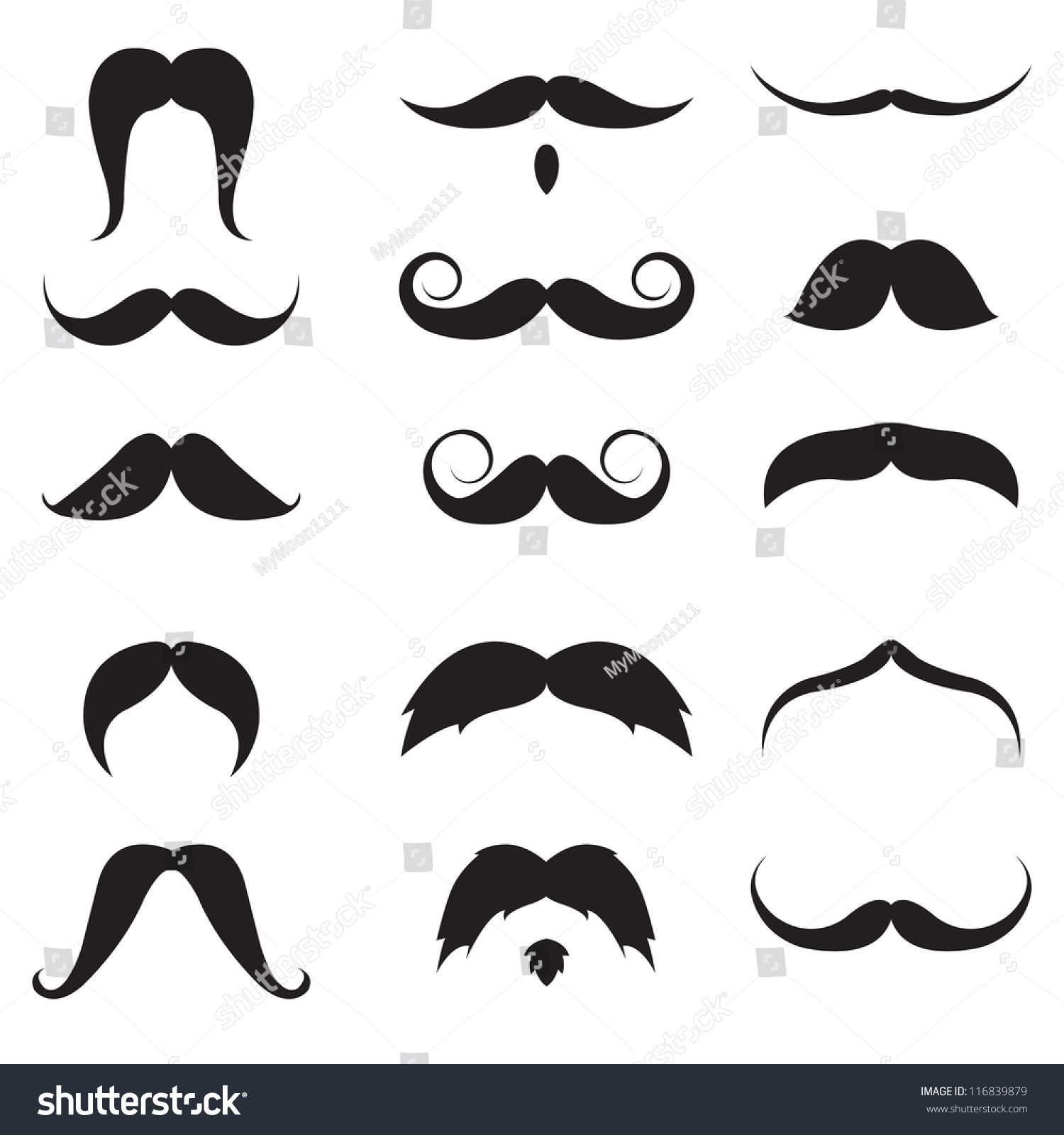 Party Mustache Set Vector Stock Vector (Royalty Free) 116839879