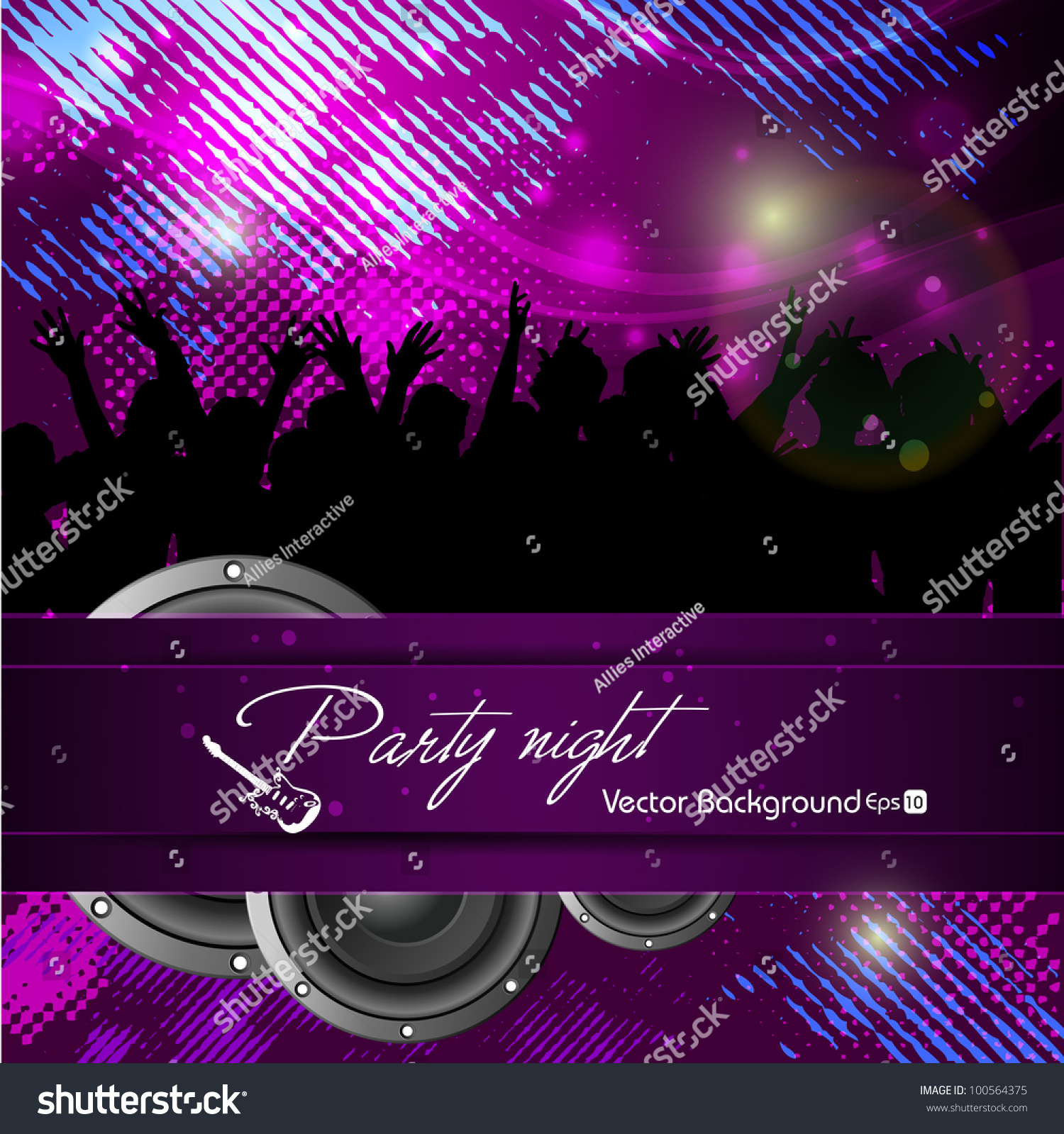 Party Night Background Dancing People Silhouette Stock Vector Royalty Free