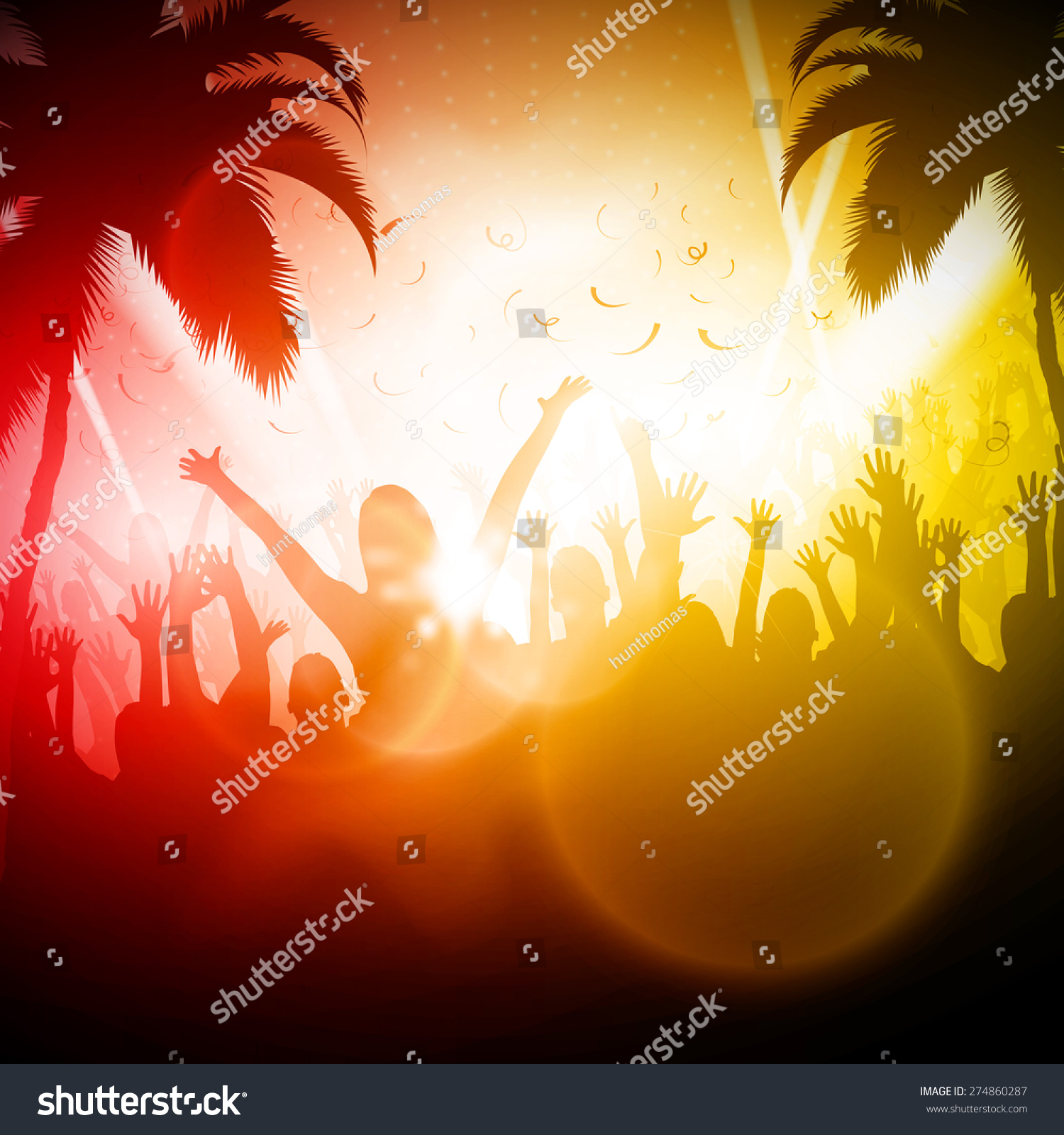 Party People Beach Party Vector Background Stock Vector 274860287 ...