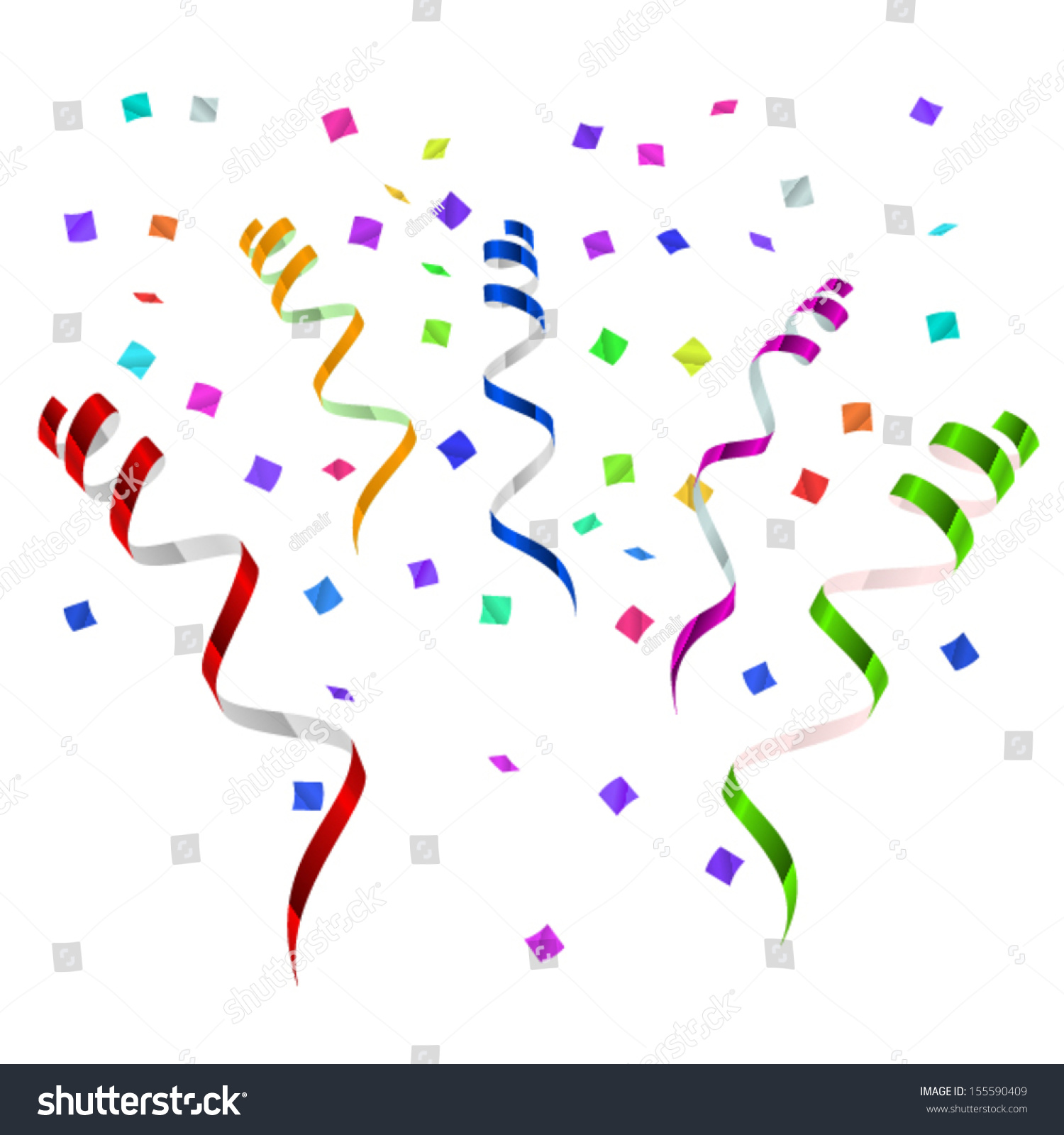 Party Streamers Surprise Vector Illustration Stock Vector Royalty Free