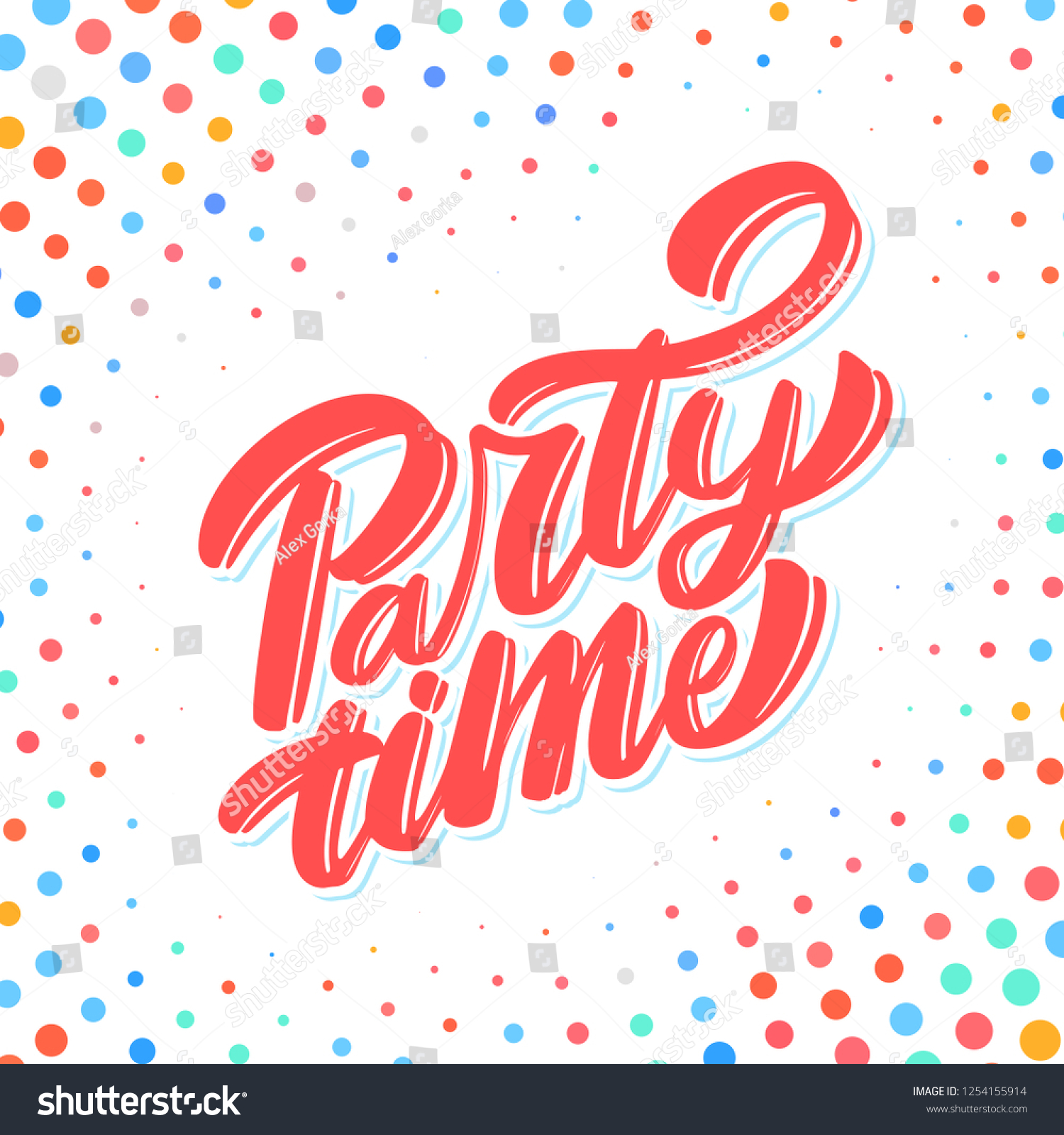 Party Time Banner Vector Lettering Stock Vector (Royalty Free) 1254155914