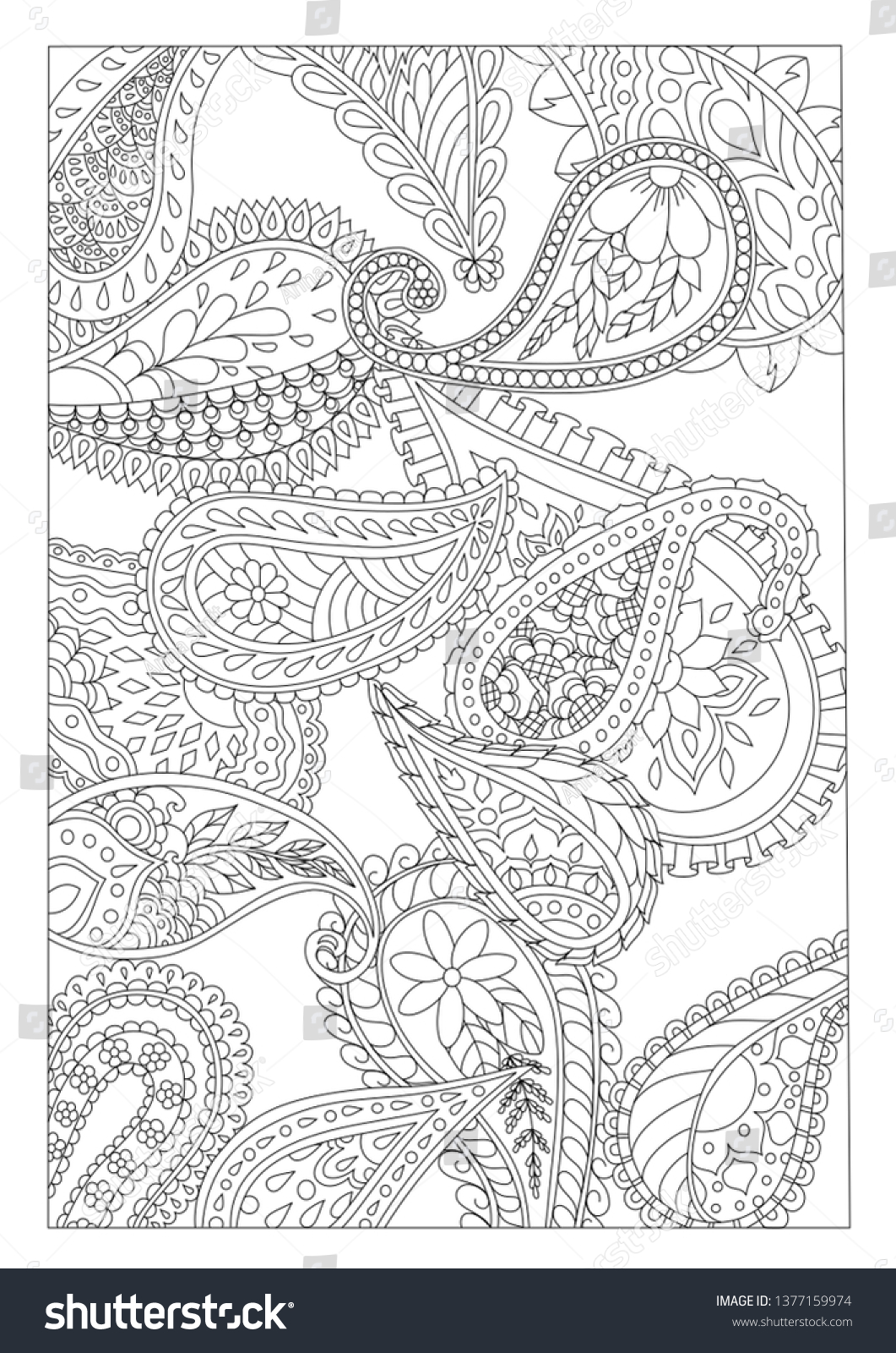 Pasely Coloring Page Stock Vector (Royalty Free) 1377159974 | Shutterstock