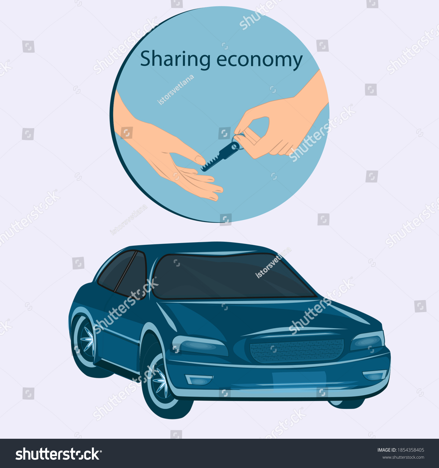 SVG of Passenger car. Hand to hand key. Vector illustration. Sharing Economy Design Concept svg