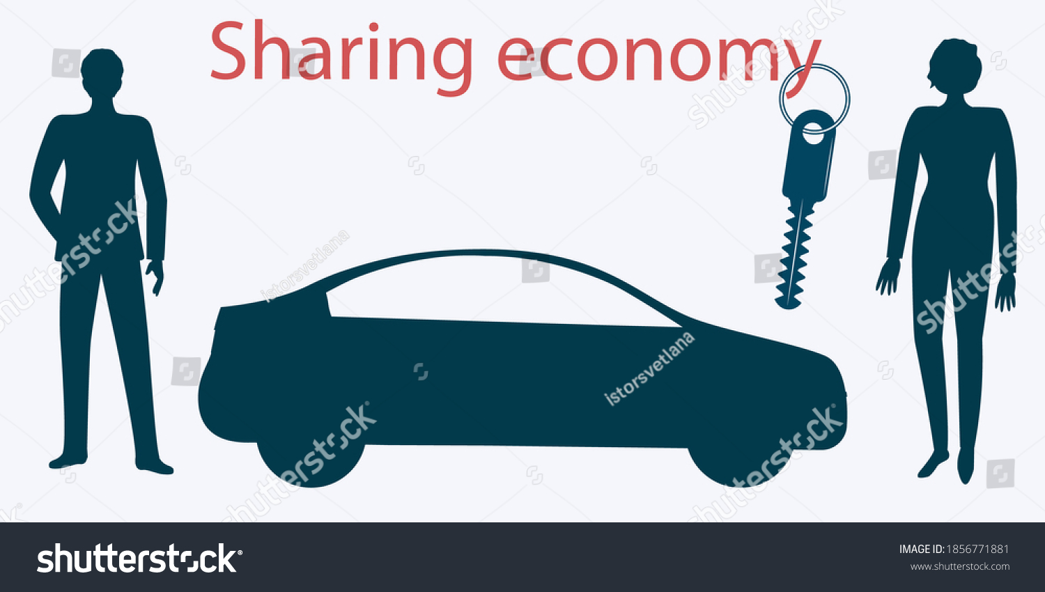SVG of Passenger car, joint owners. Vector illustration. Design concept. Sharing Economy. svg