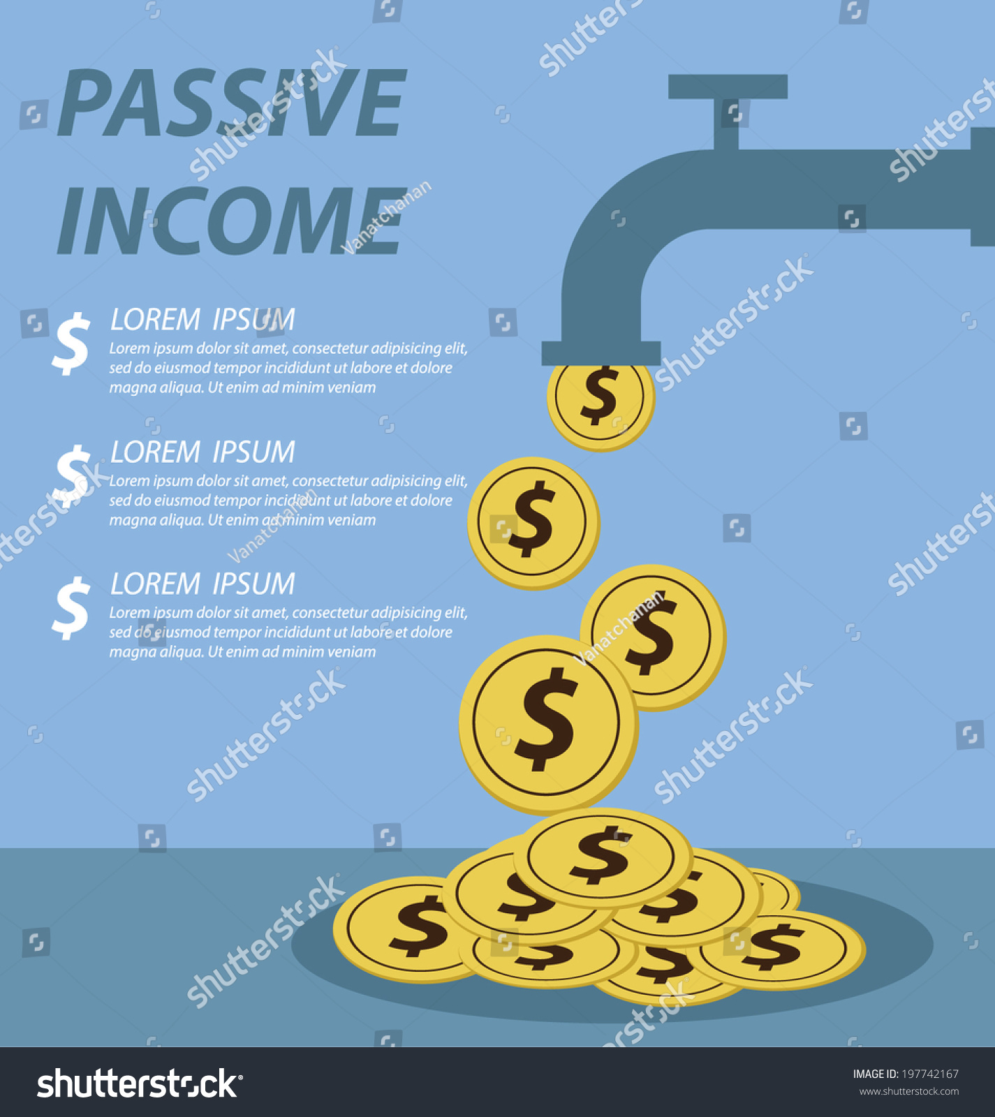 Passive Income Concept Stock Vector (Royalty Free) 197742167 | Shutterstock