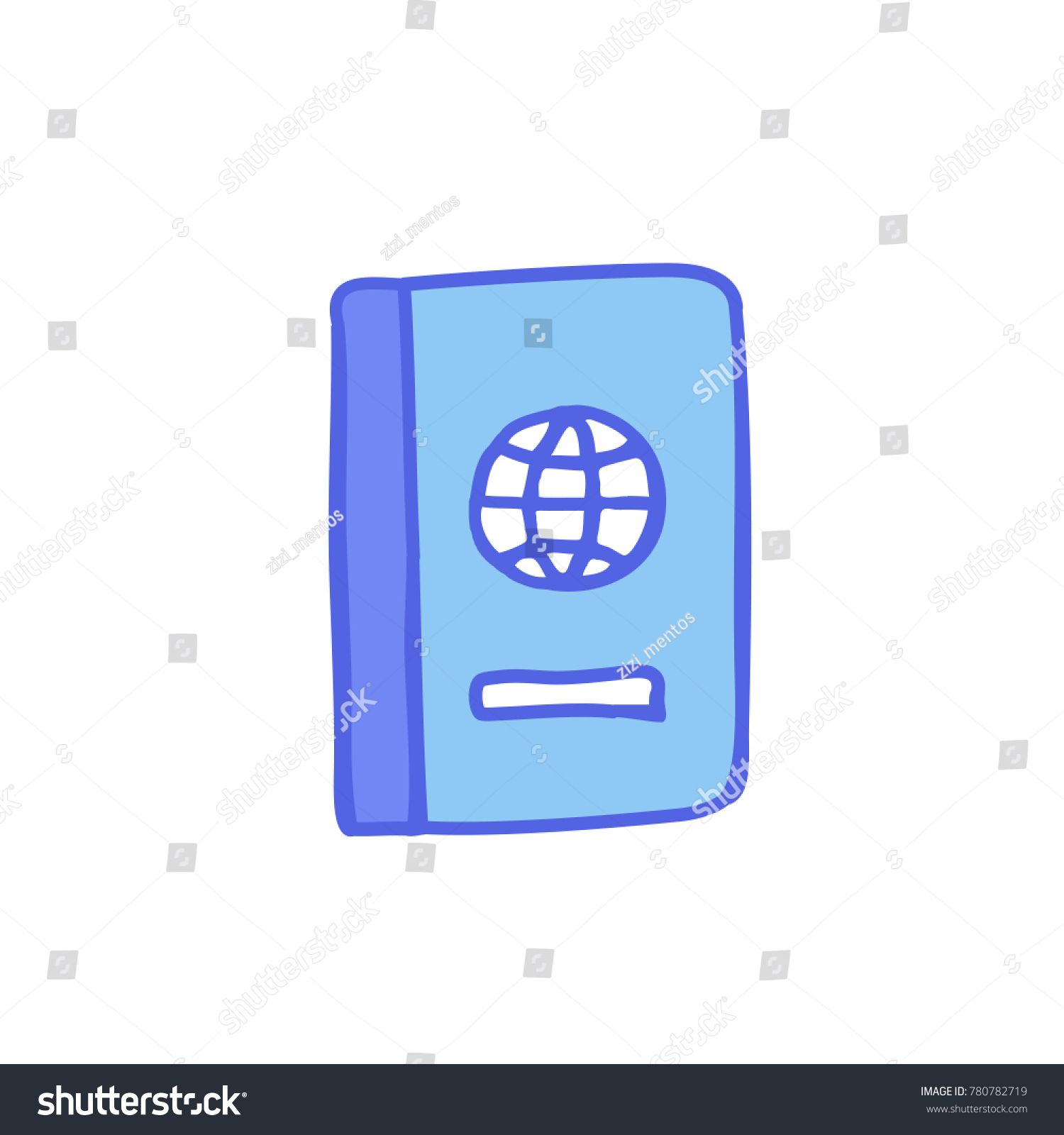 Passport Doodle Icon Stock Vector Royalty Free 780782719