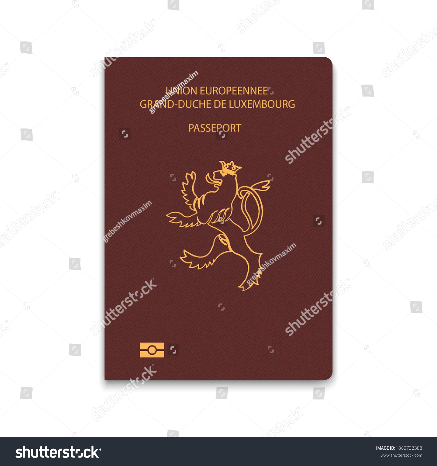 Pasaporte De Luxemburgo Plantilla De Identificación Vector De Stock Libre De Regalías 0600