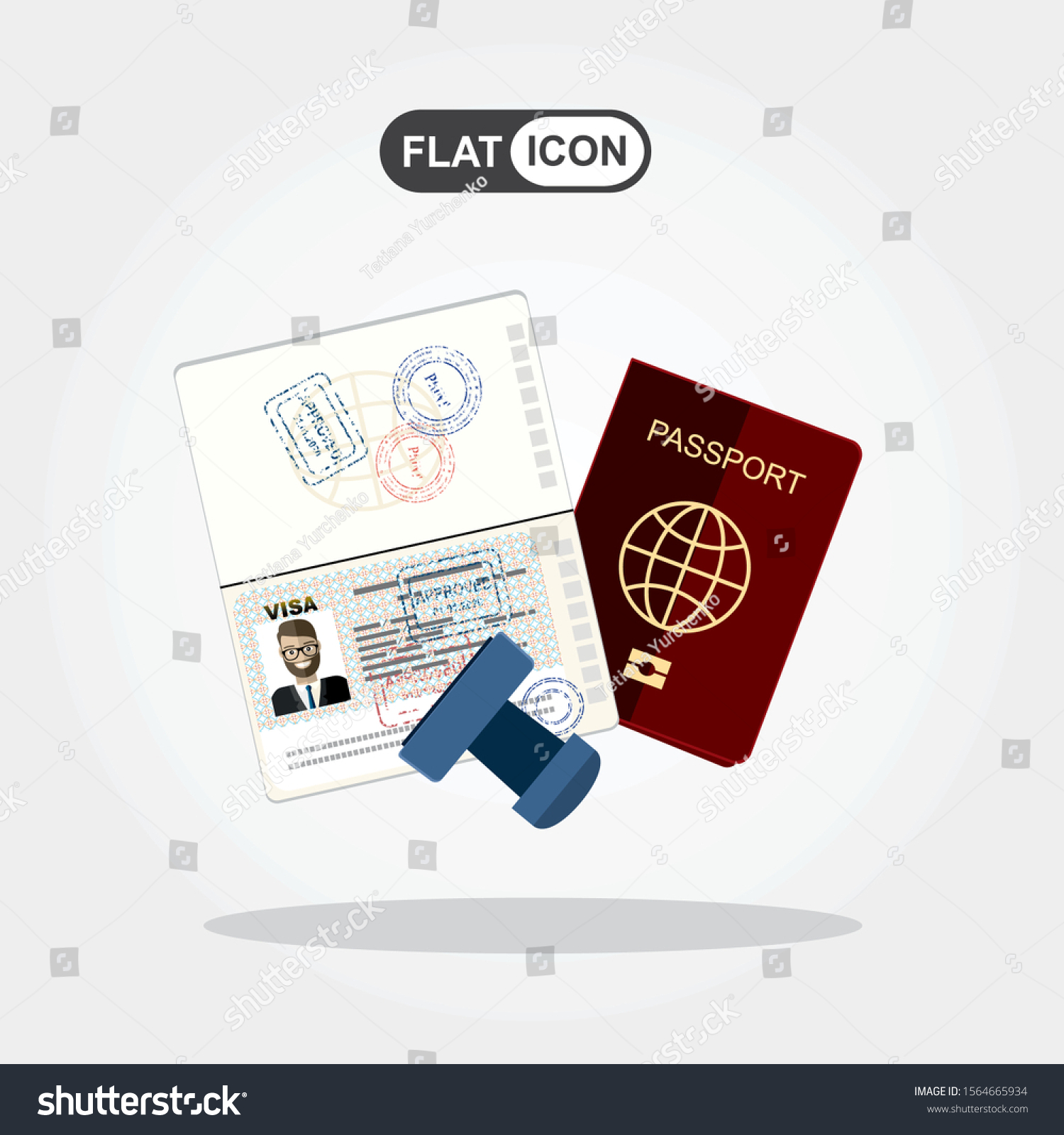 Passport Biometric Data Identification Document Stamp Stock Vector Royalty Free 1564665934 3345