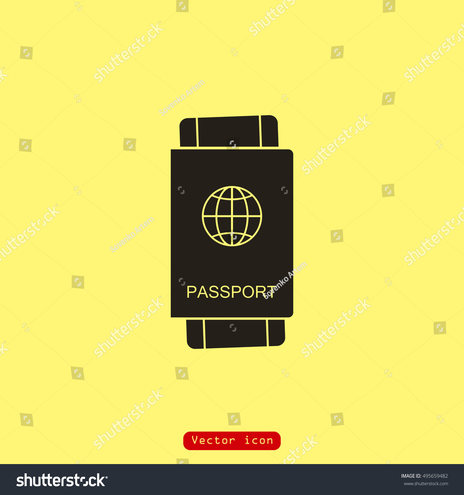 Passport Tickets Vector Illustration Concept Icons 库存矢量图（免版税）495659482