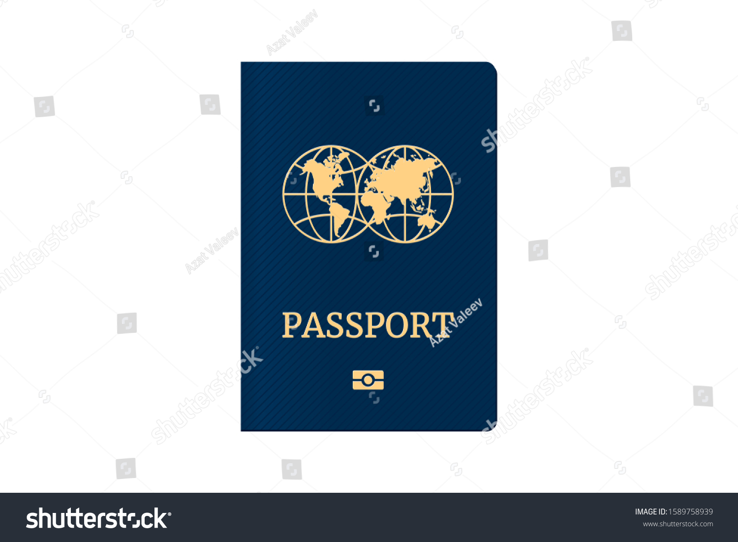 Passport World Map Globe On Blue Stock Vector (Royalty Free) 1589758939 ...