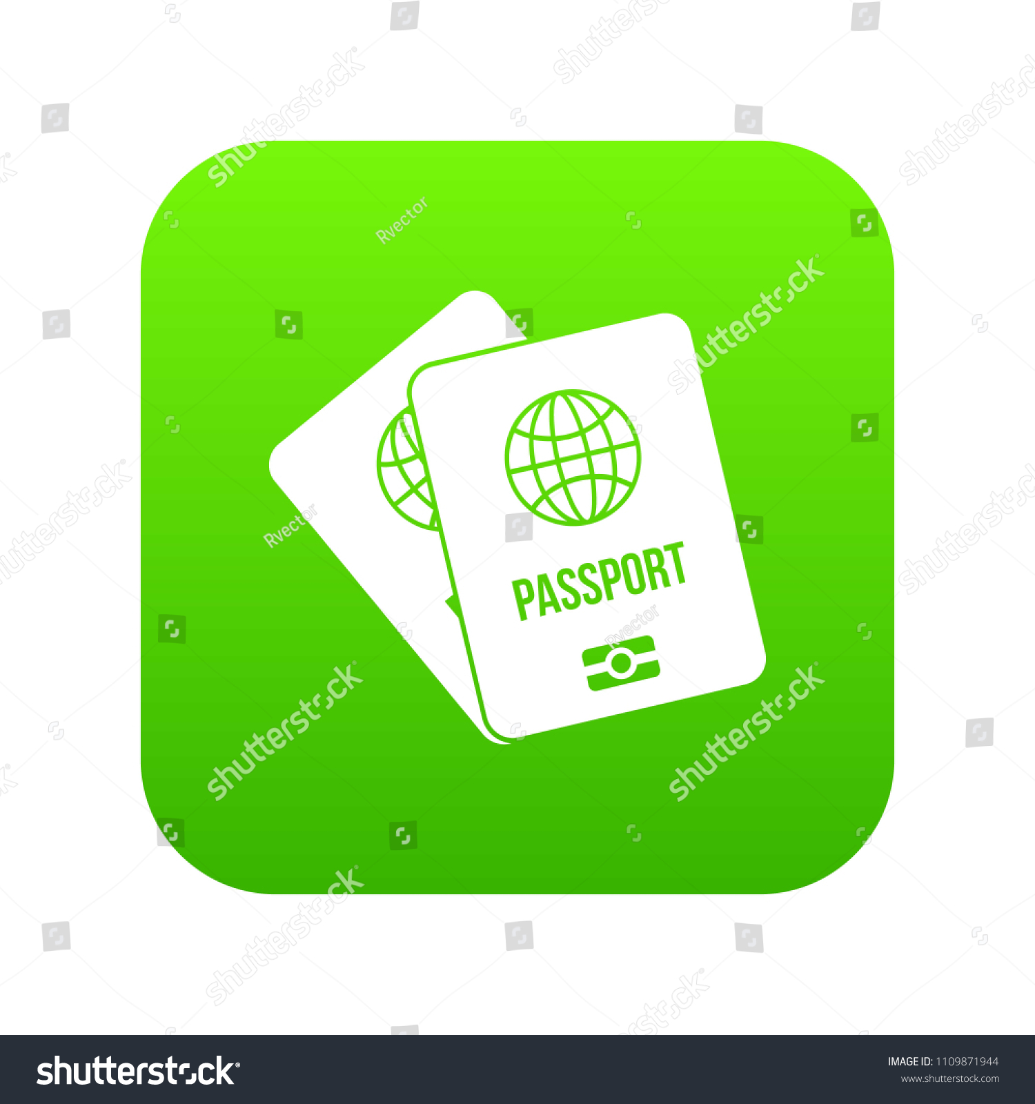 Passports Map Icon Digital Green Any Vector De Stock Libre De Regalías 1109871944 Shutterstock 8750