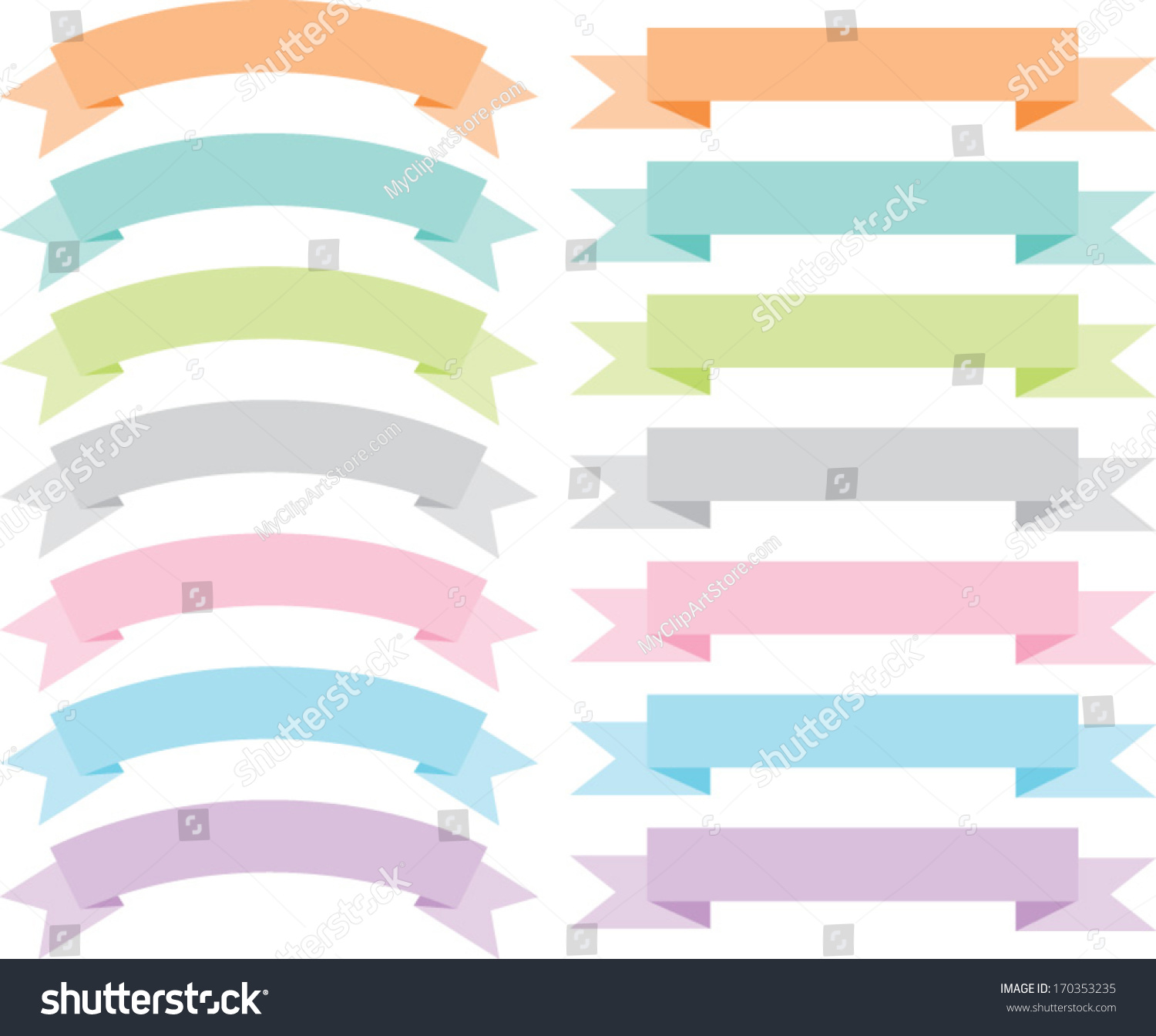 Pastel Colored Banner Flags Stock Vector (Royalty Free) 170353235