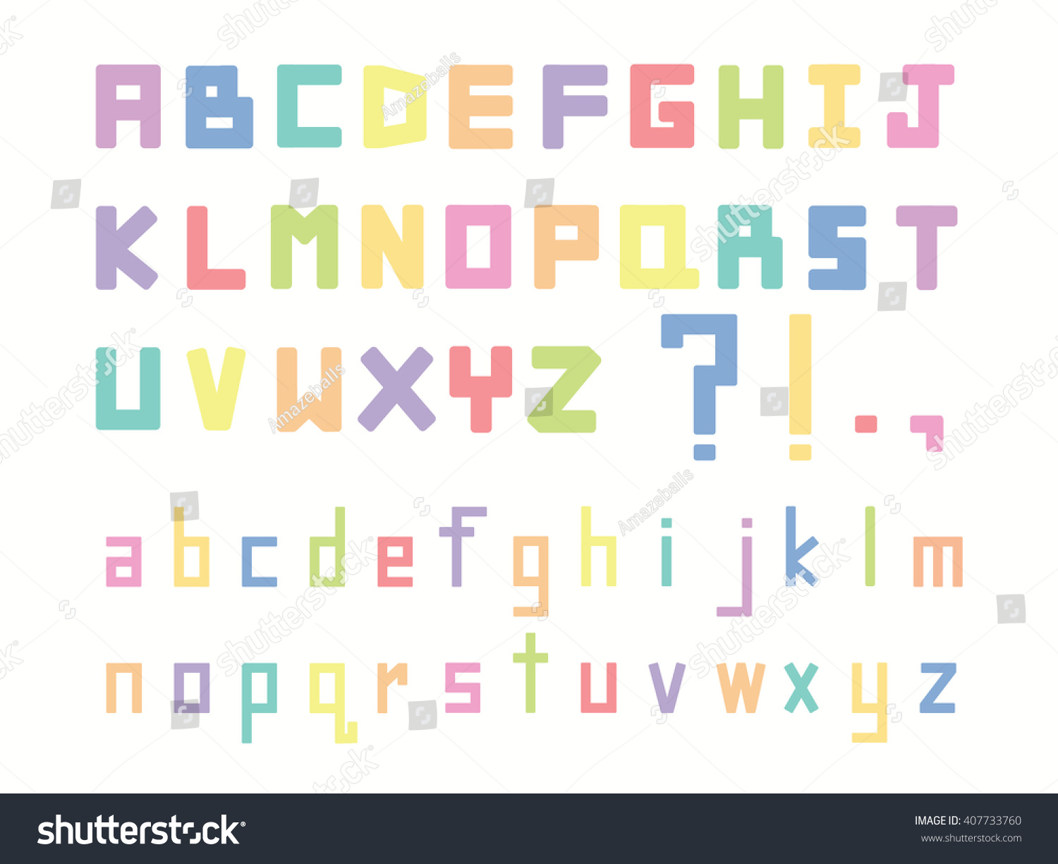 Pastel Letters Alphabet Illustration Vector Stock Vector (Royalty Free ...
