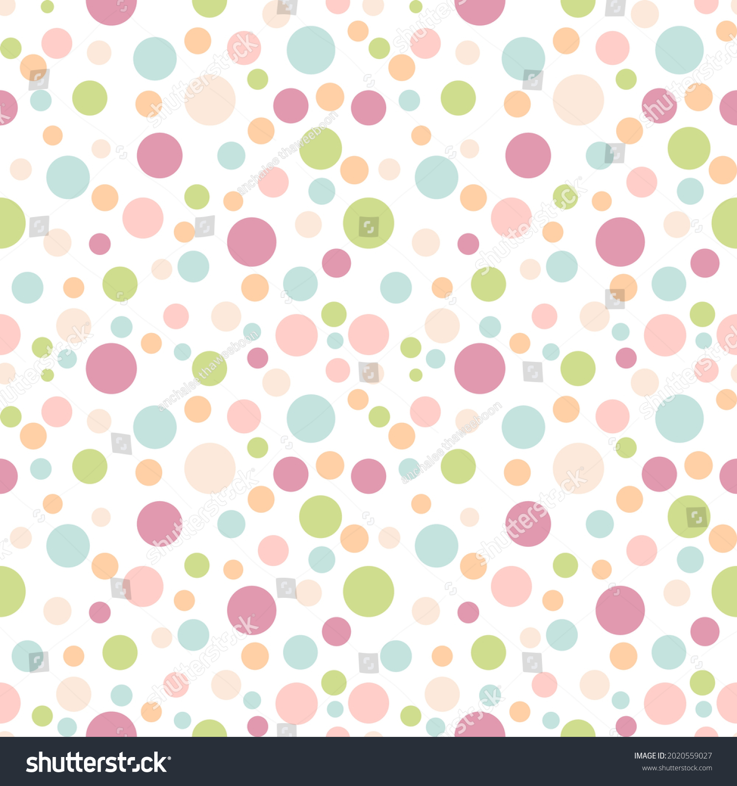 Pastel Polka Dots Pattern On White Stock Vector Royalty Free 2020559027 Shutterstock