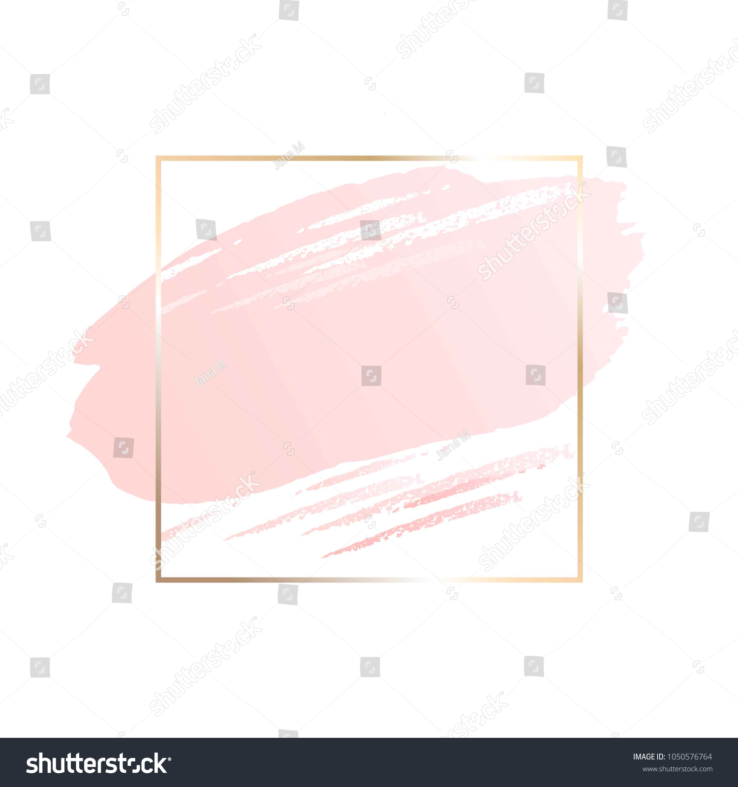 Pastel Rose Colors Brush Strokes Gold Stock Vector (Royalty Free ...