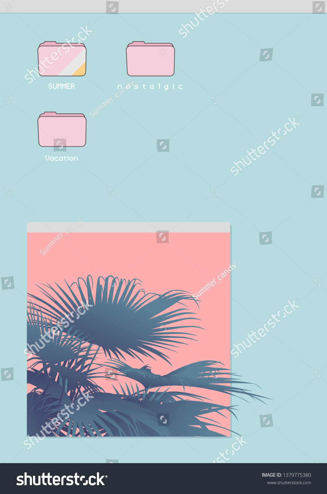 Pastel Tropical Chinese Fan Palm Tree Stock Vector Royalty Free